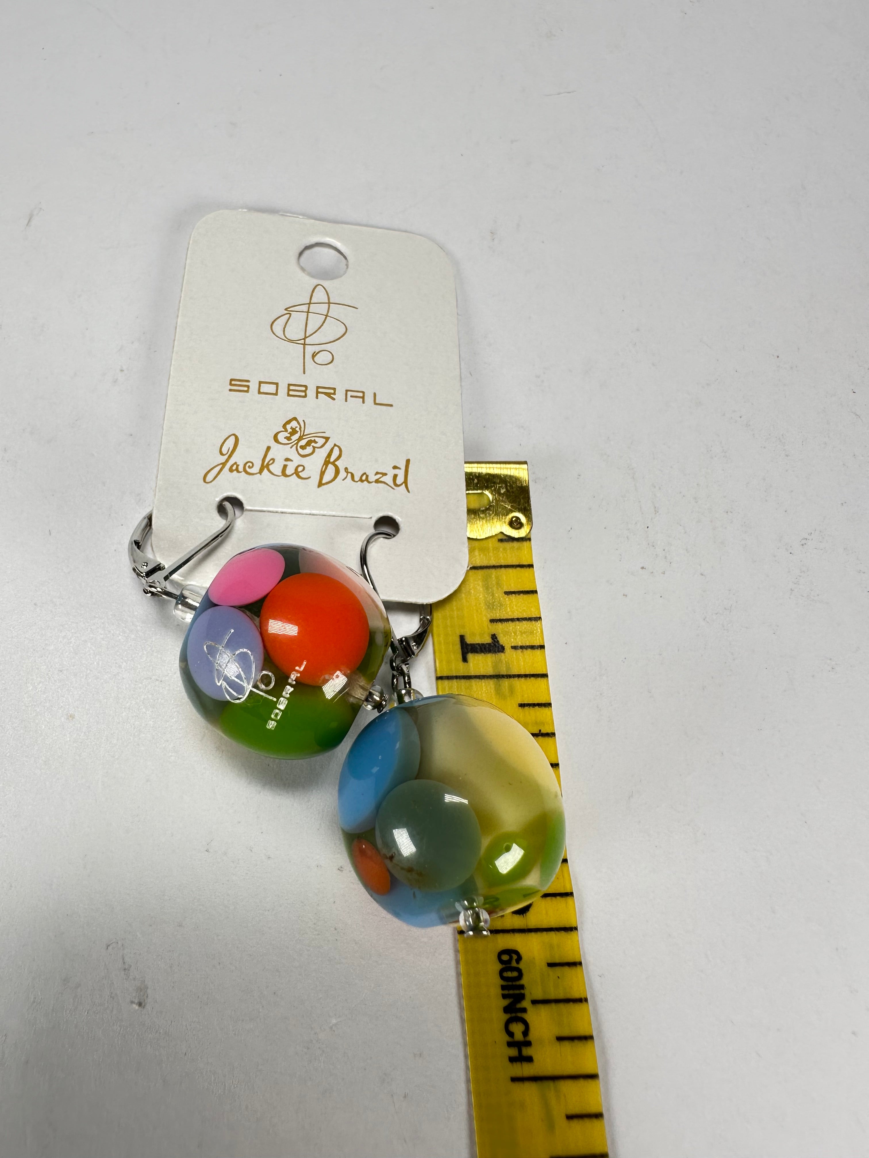 Jackie Brazil "Spots" Spotted Balls Resin Earrings ( E1468 )