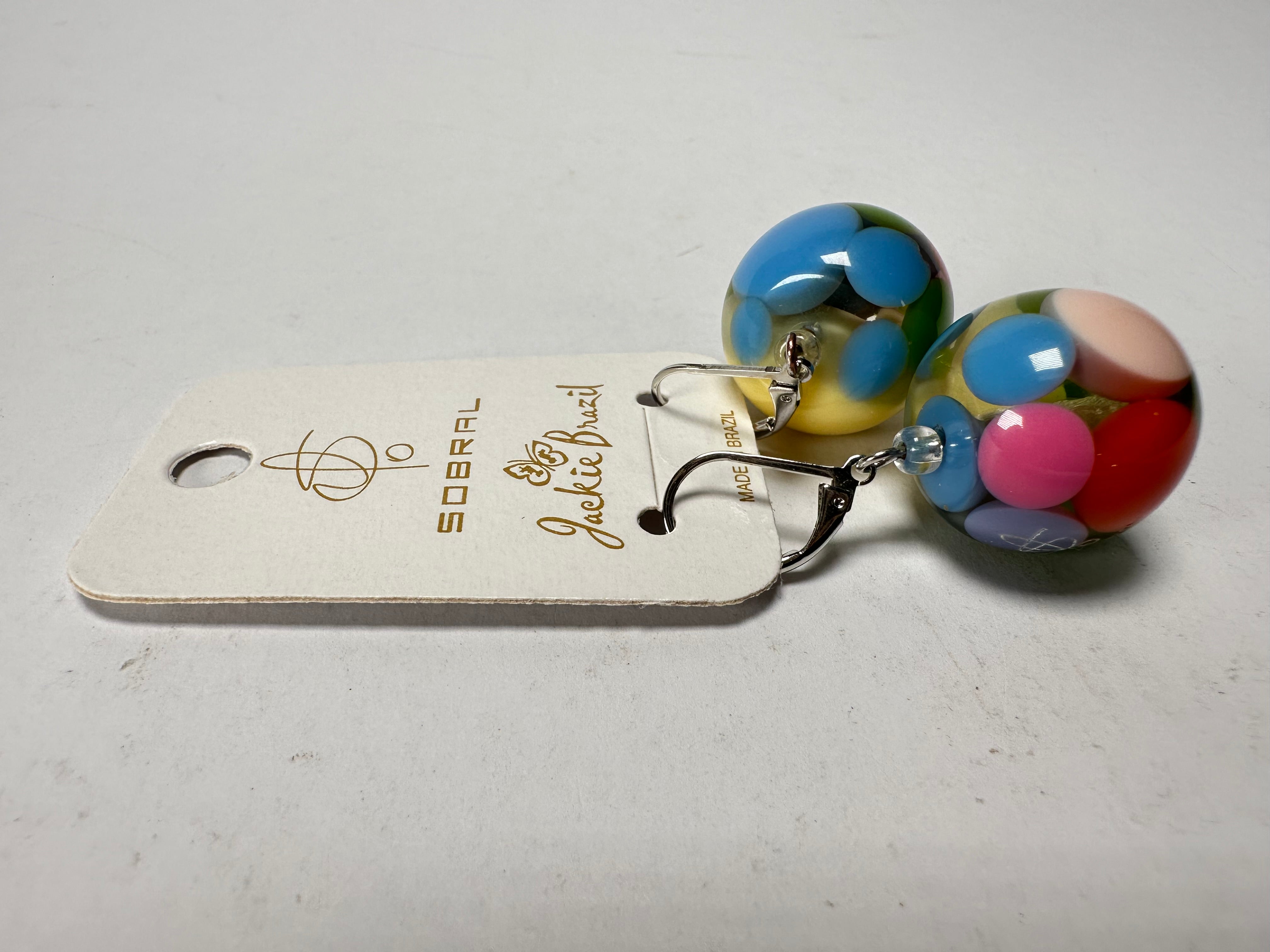 Jackie Brazil "Spots" Spotted Balls Resin Earrings ( E1468 )