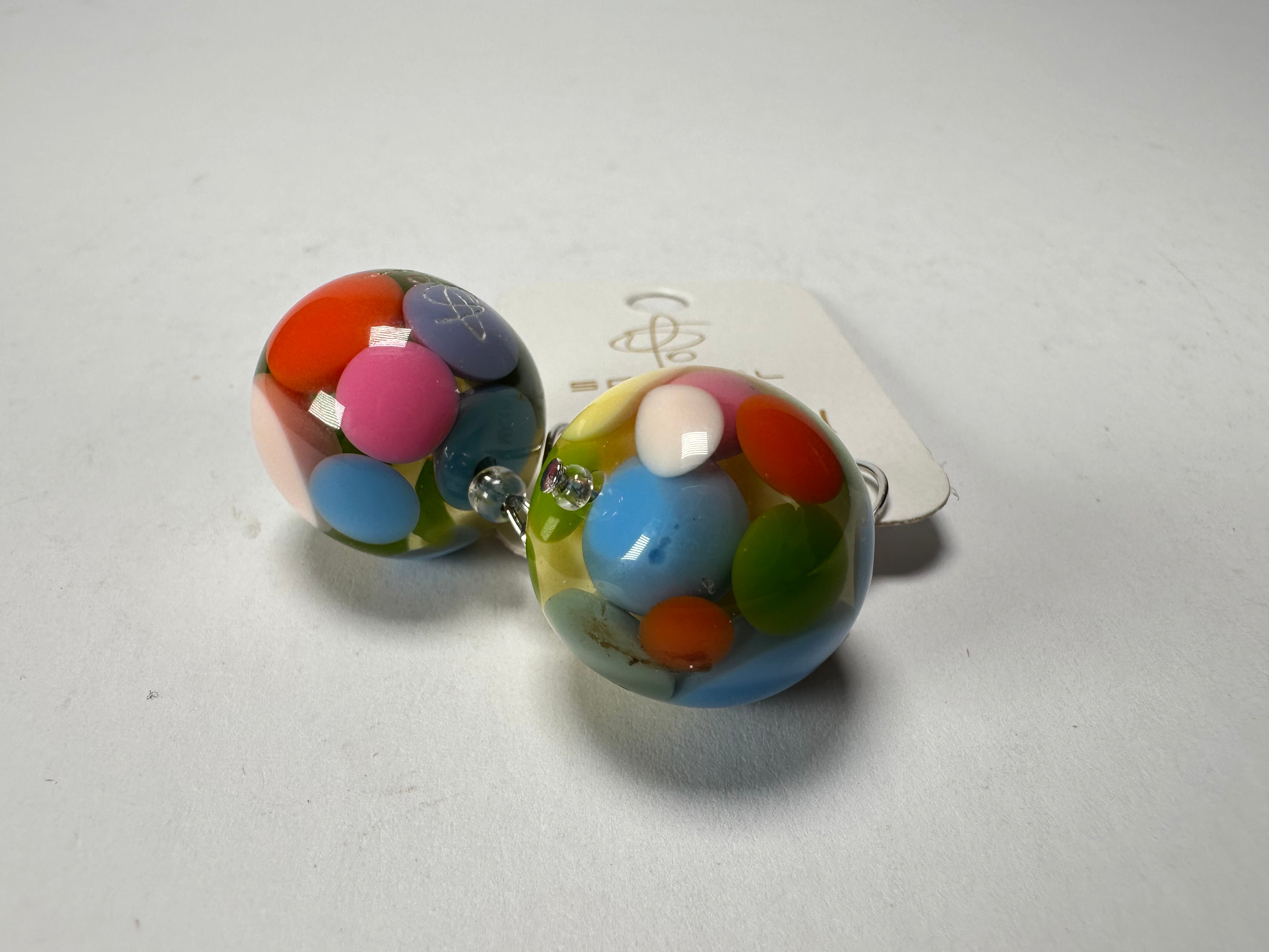 Jackie Brazil "Spots" Spotted Balls Resin Earrings ( E1468 )