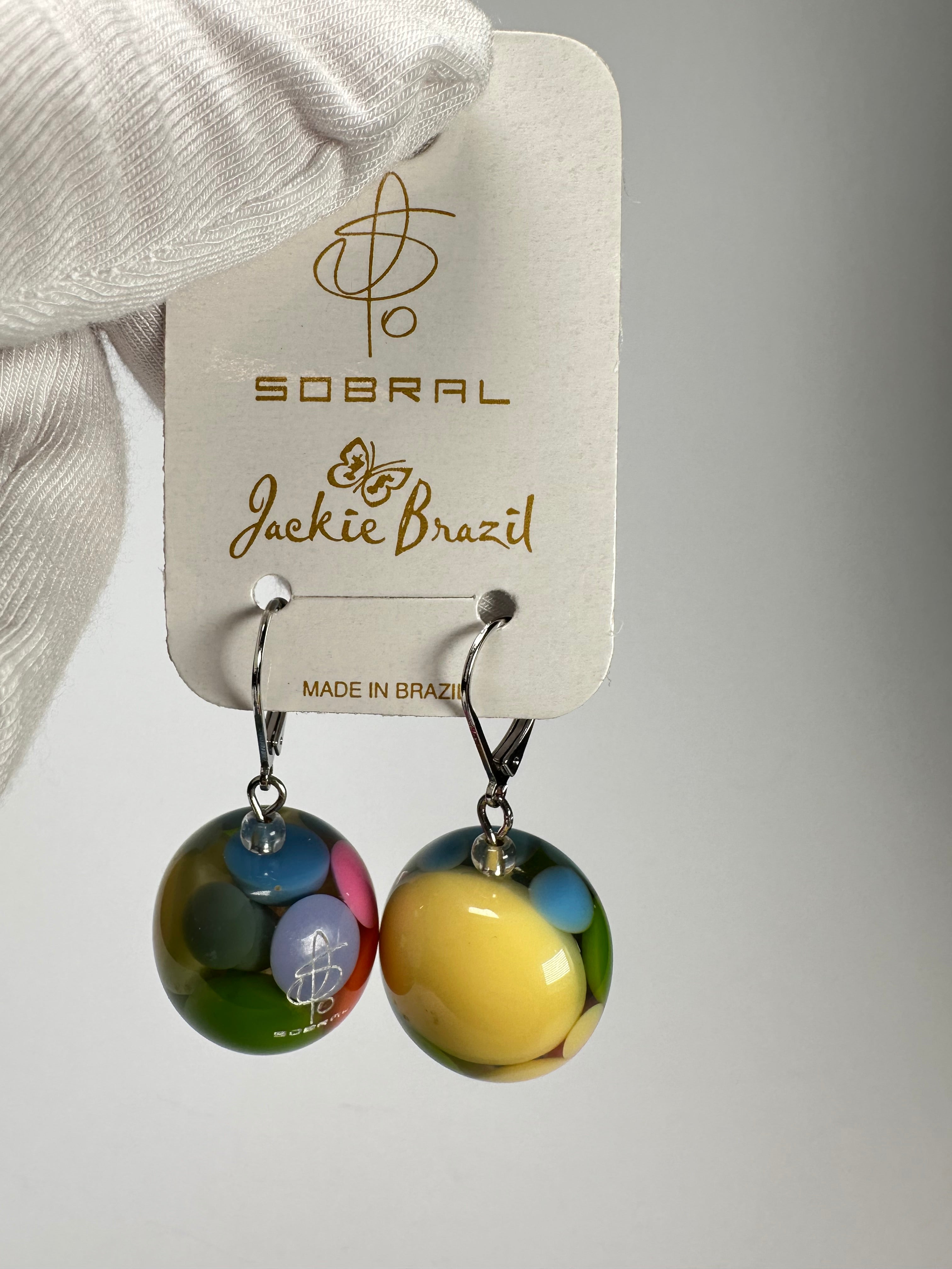 Jackie Brazil "Spots" Spotted Balls Resin Earrings ( E1468 )