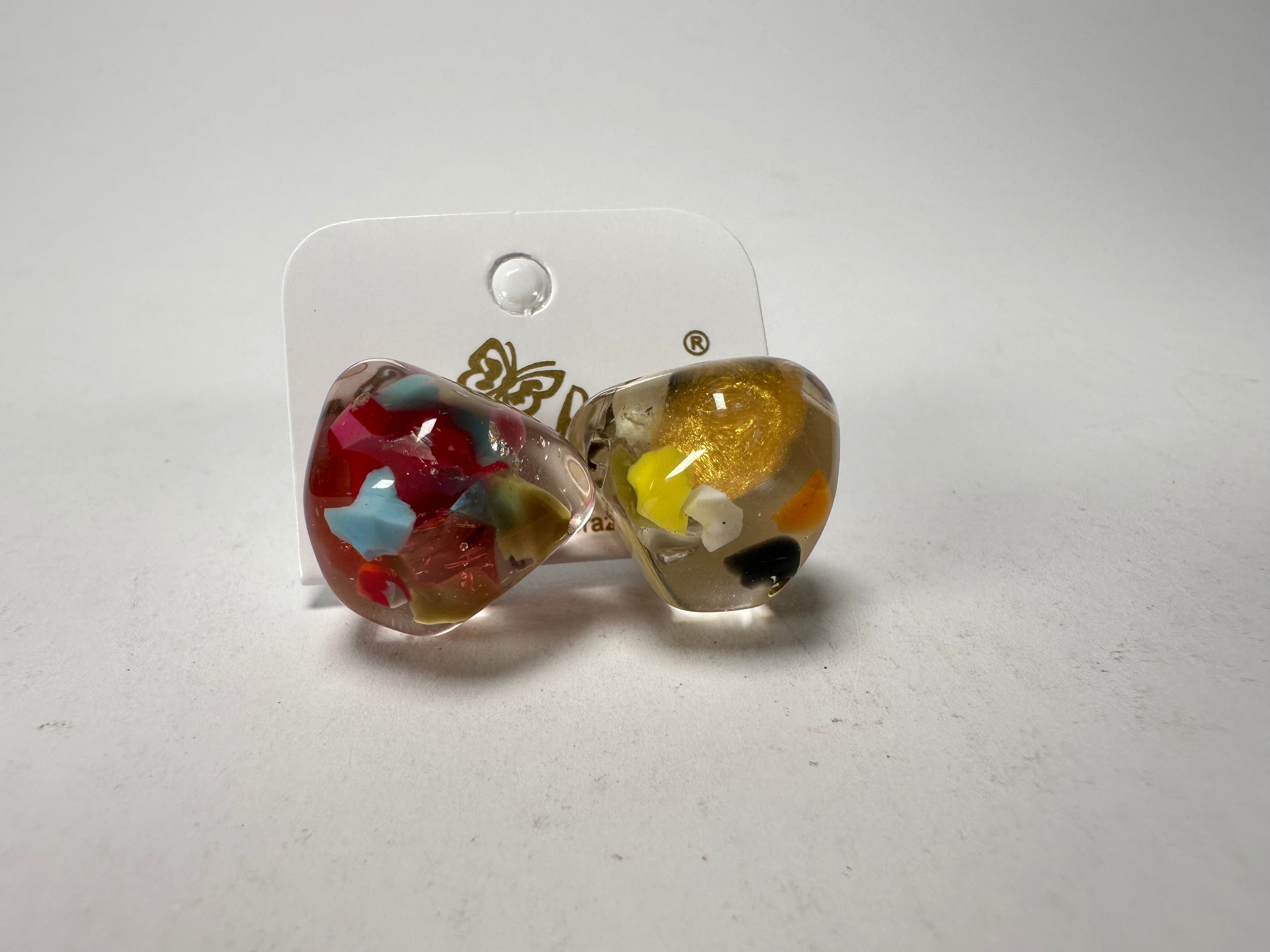 Jackie Brazil "Camille" Cascade Abstract Resin Earrings ( E1053 )