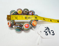 Jackie Brazil "Cat Eyes" Liquorice Allsorts Balls Spring Mix Resin Bracelet ( B0885 )