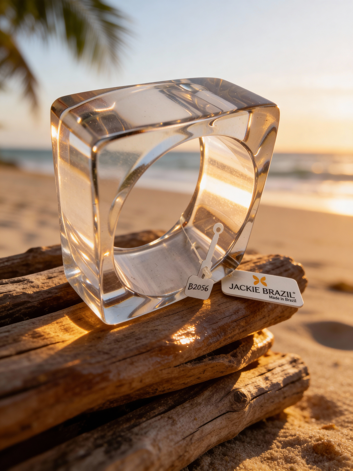 Jackie Brazil "Solid Square" Crystal 4cm Bangle ( B2056 )