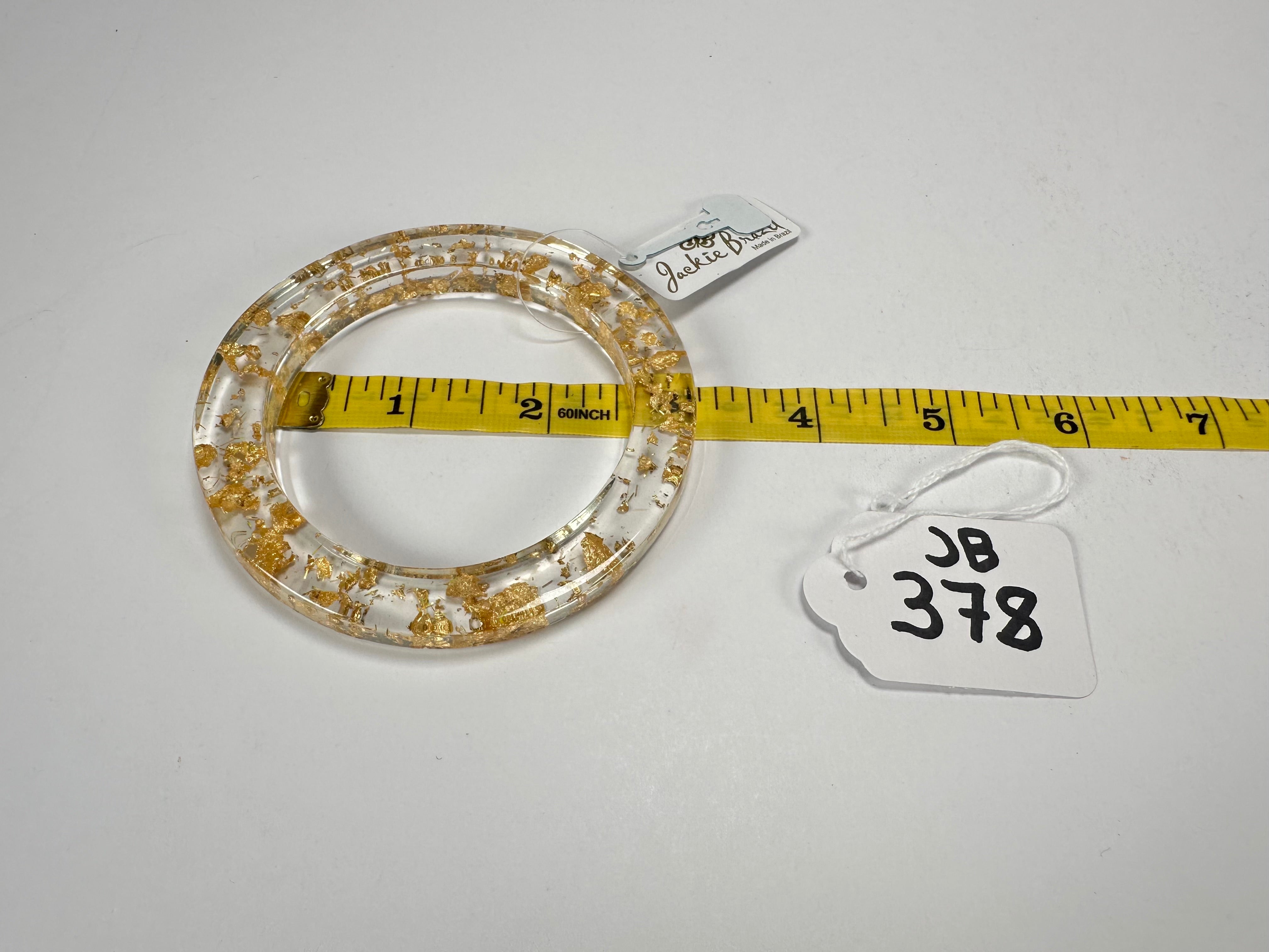 Jackie Brazil "Olympic" Gold Flakes Solid Round 0.6cm Resin Bangle ( B0200 )