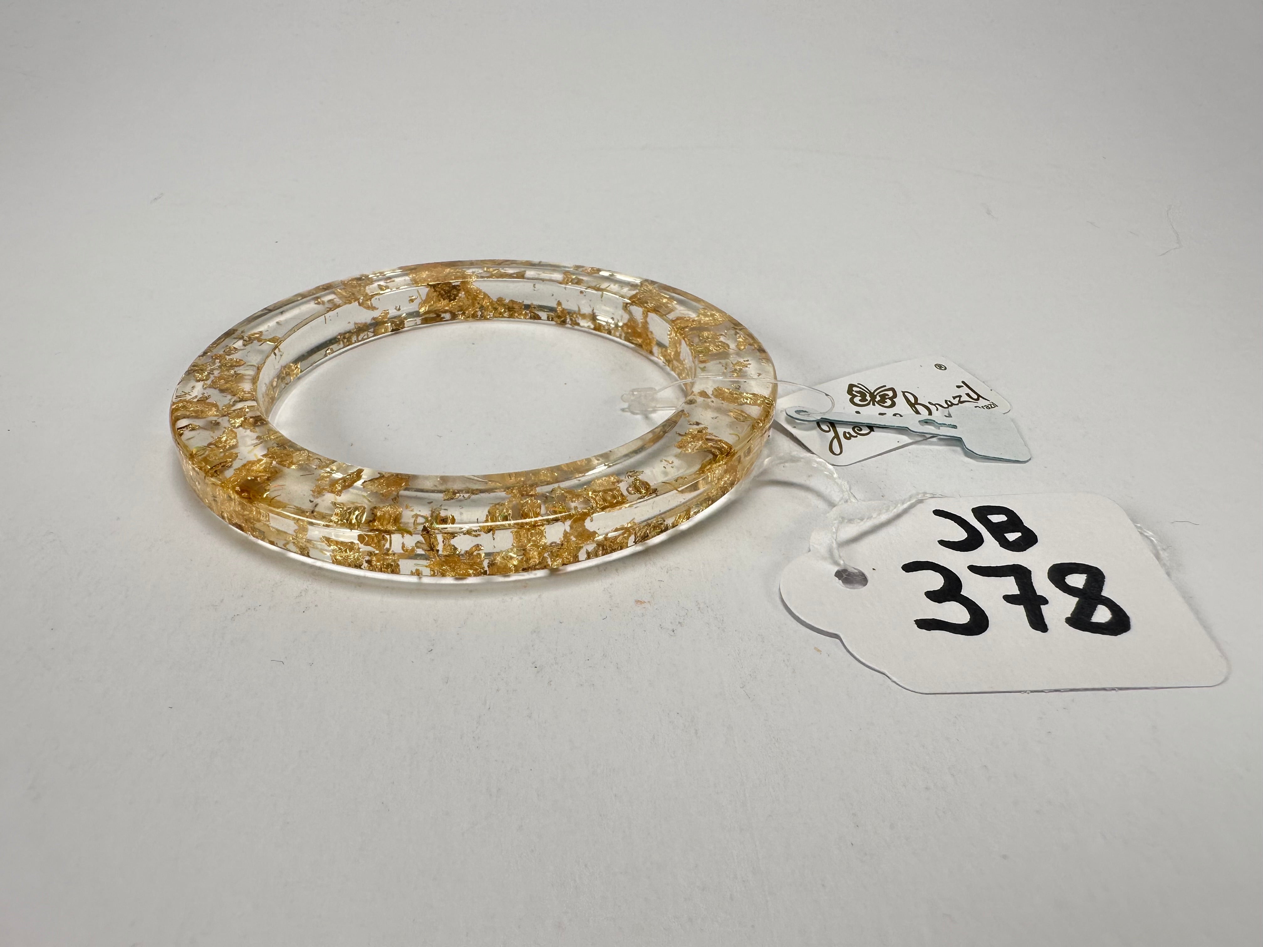 Jackie Brazil "Olympic" Gold Flakes Solid Round 0.6cm Resin Bangle ( B0200 )