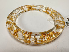 Jackie Brazil "Olympic" Gold Flakes Solid Round 0.6cm Resin Bangle ( B0200 )