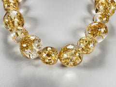 Jackie Brazil "Large Spheres" Short Abstract Gold Flakes Necklace 50cm ( N2692 )