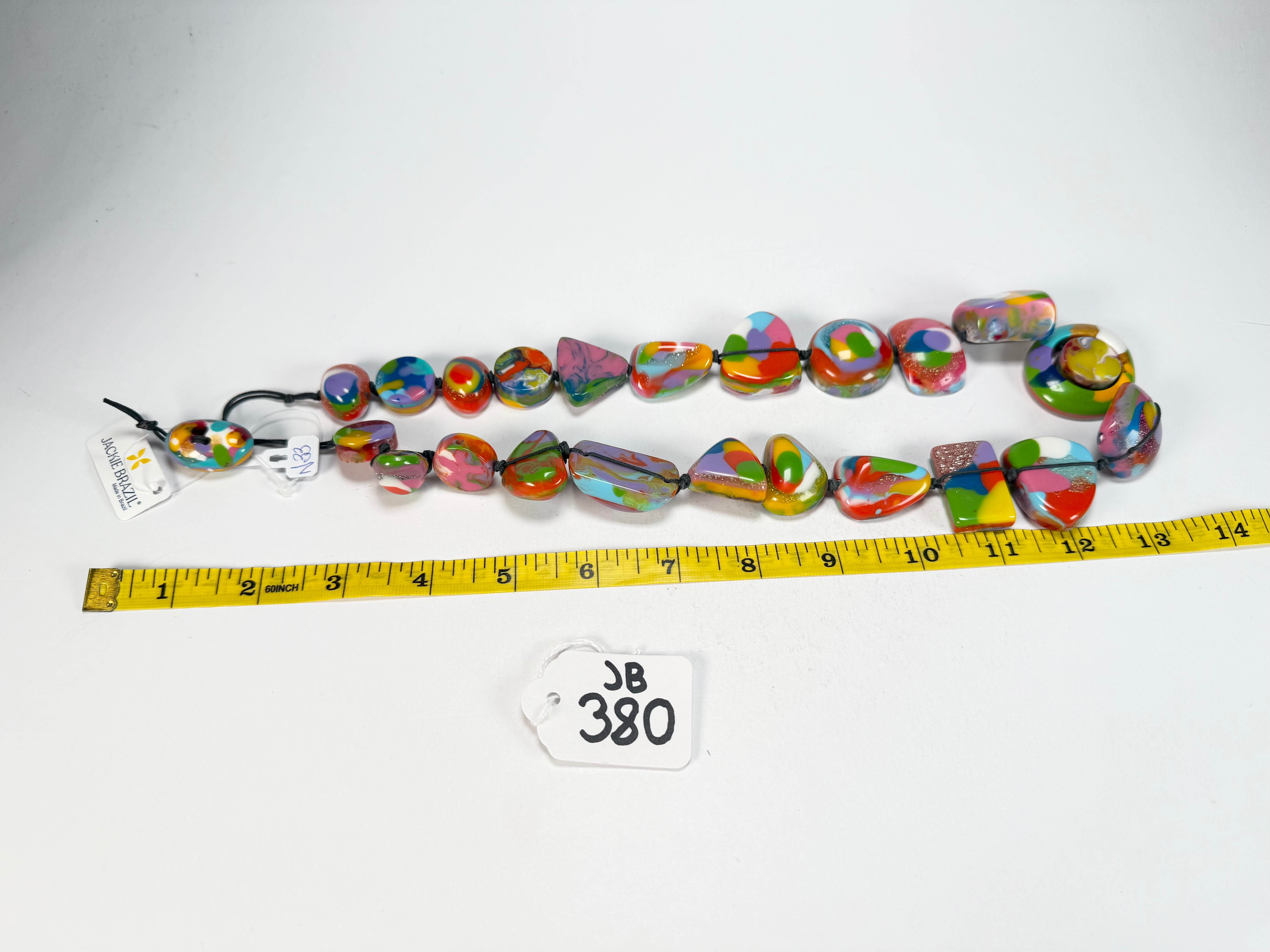 Jackie Brazil "Indiana" Kandinsky Multi-Bead Medium Resin 70cm Necklace ( N0033 )