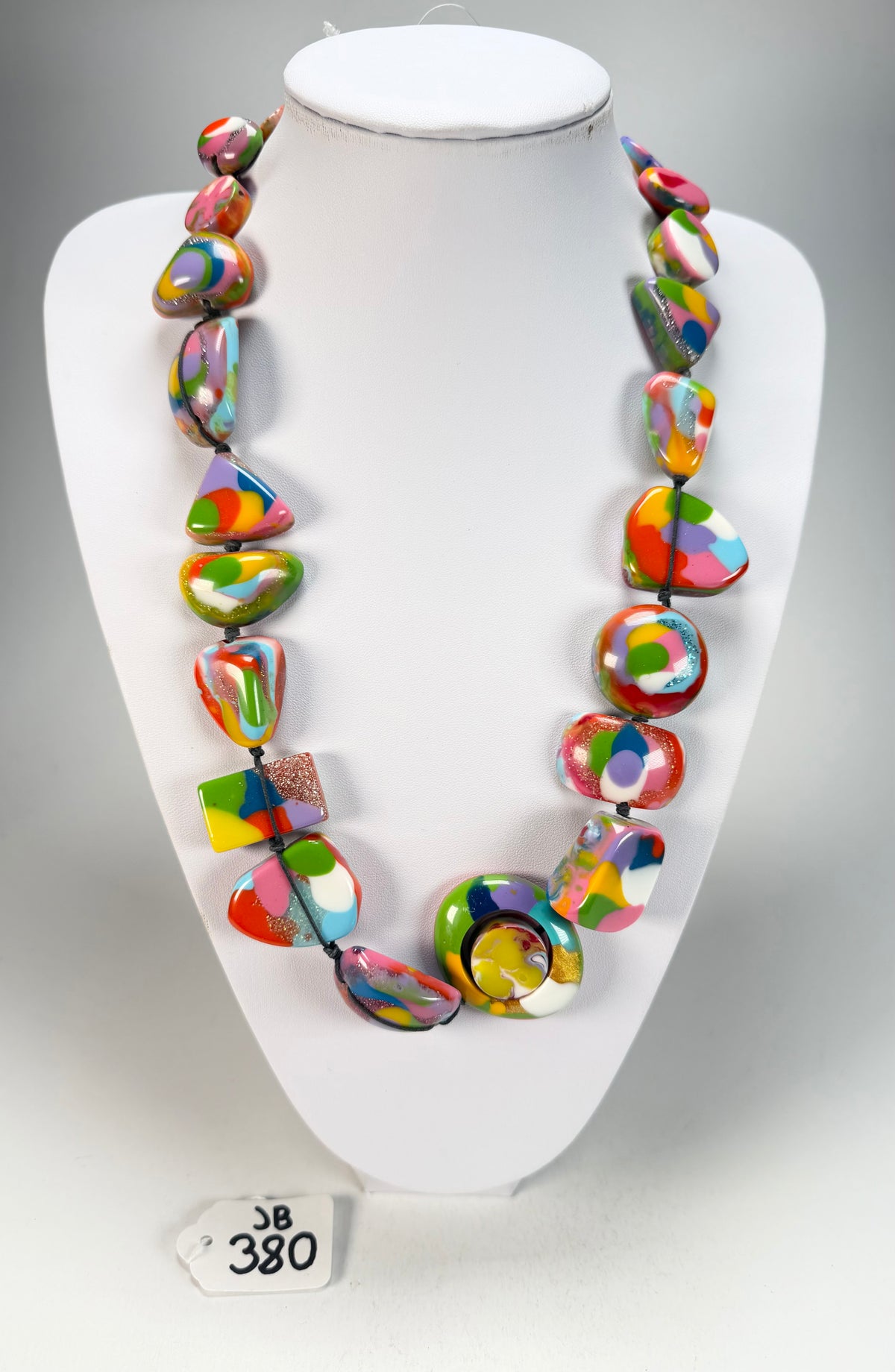 Jackie Brazil "Indiana" Kandinsky Multi-Bead Medium Resin 70cm Necklace ( N0033 )