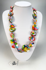 Jackie Brazil "Indiana" Kandinsky Multi-Bead Medium Resin 70cm Necklace ( N0033 )