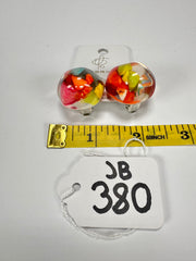 Jackie Brazil "Moda" Cascade  Abstract Clip On Resin Earrings ( E2962 )