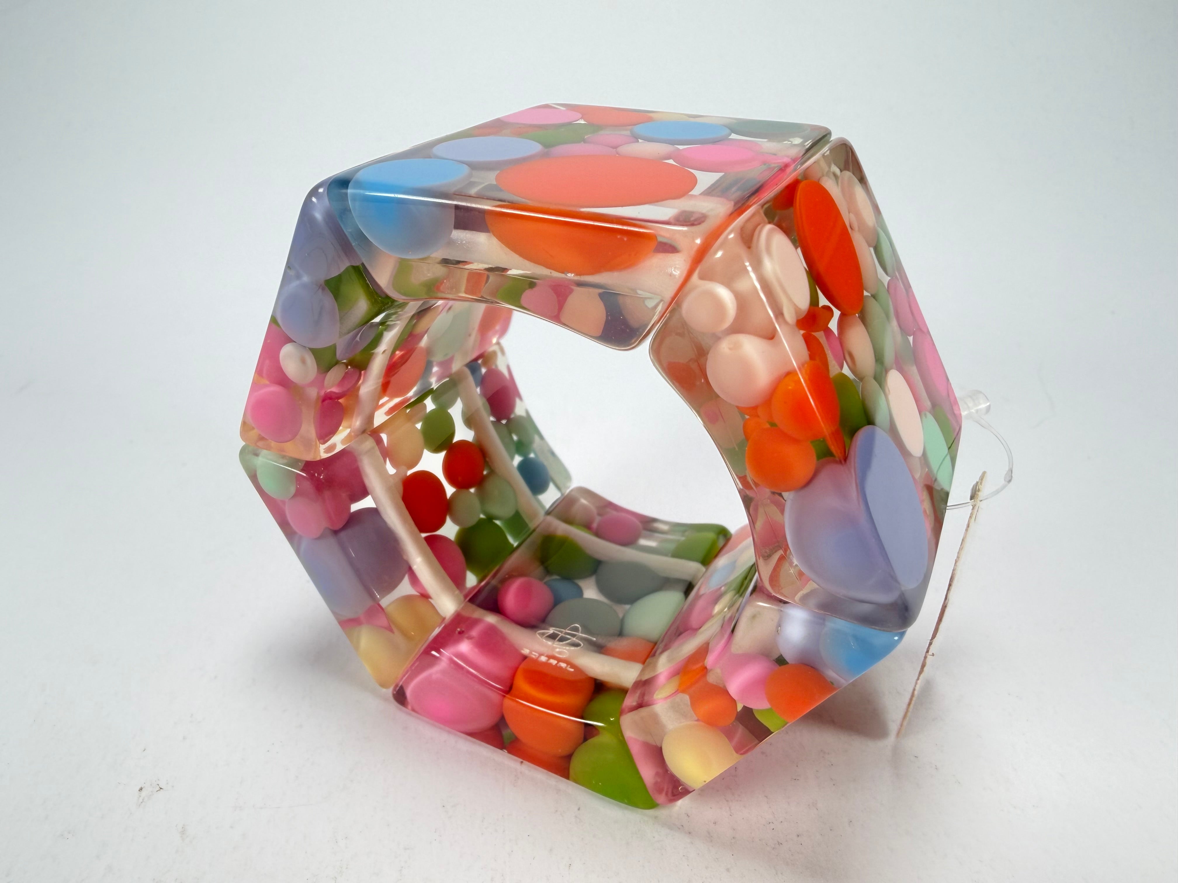 Jackie Brazil "Sabrina" Spots Hexagonal Elasticated 5cm Bracelet ( B2522 )