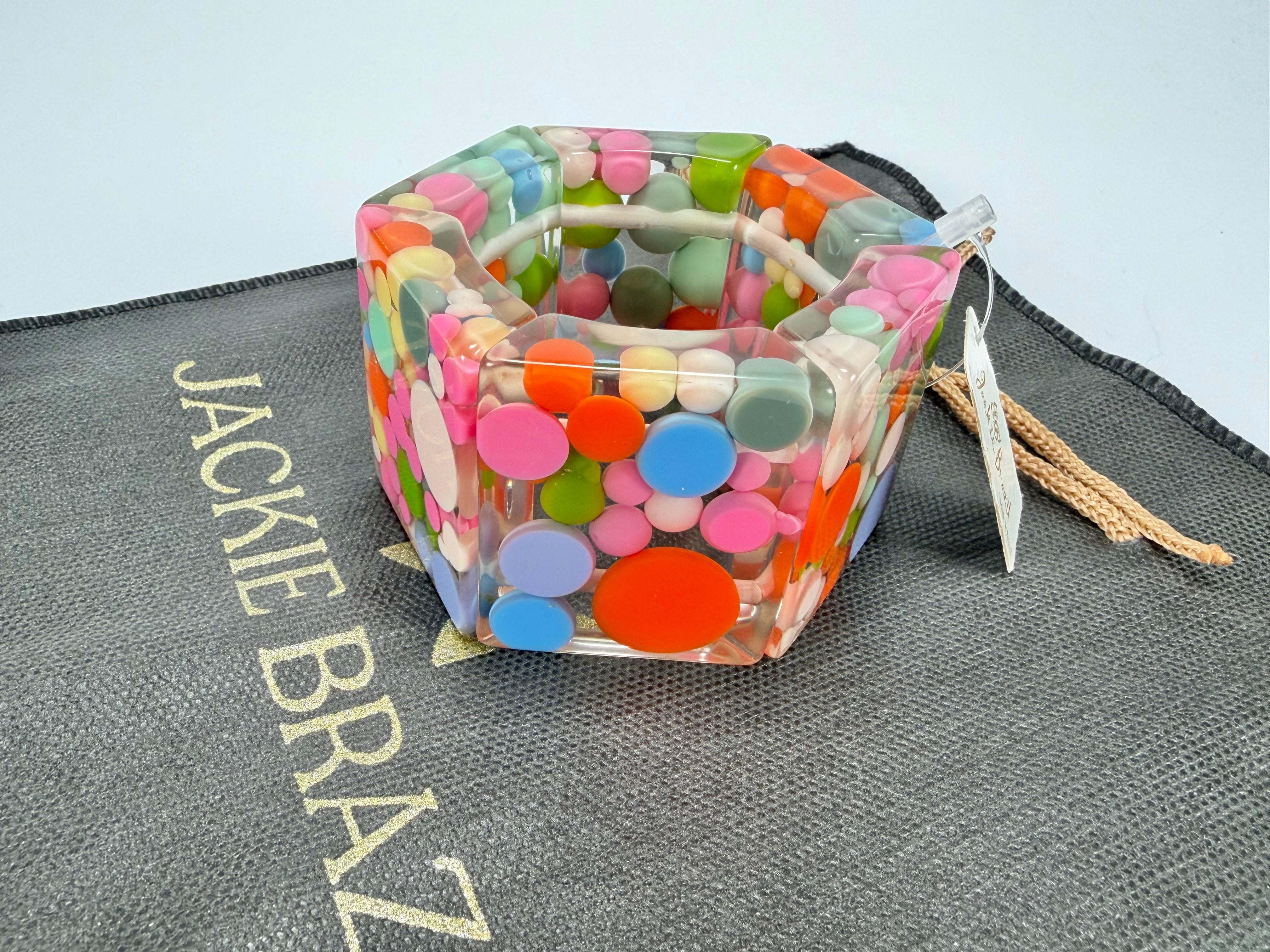 Jackie Brazil "Sabrina" Spots Hexagonal Elasticated 5cm Bracelet ( B2522 )