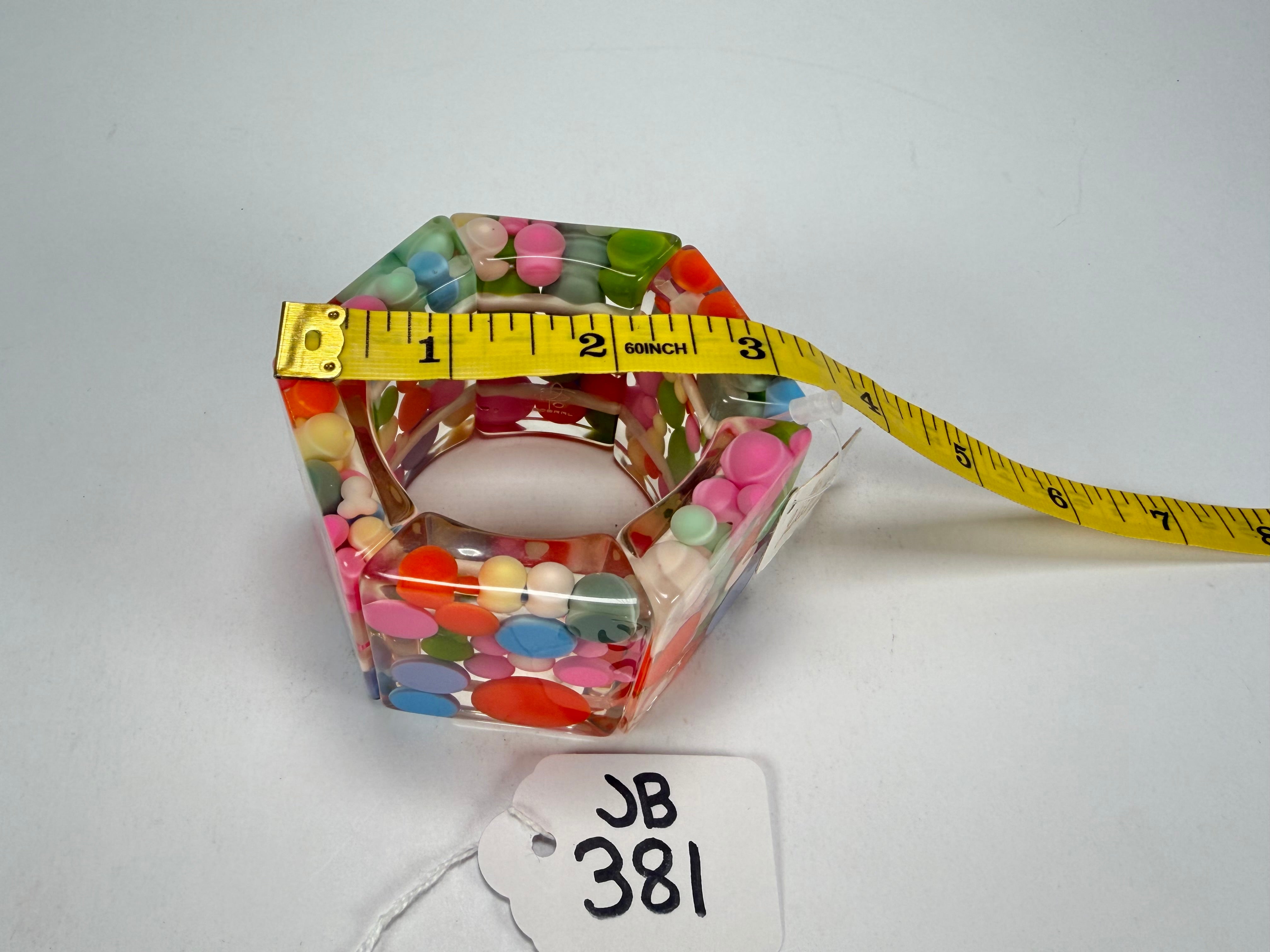 Jackie Brazil "Sabrina" Spots Hexagonal Elasticated 5cm Bracelet ( B2522 )