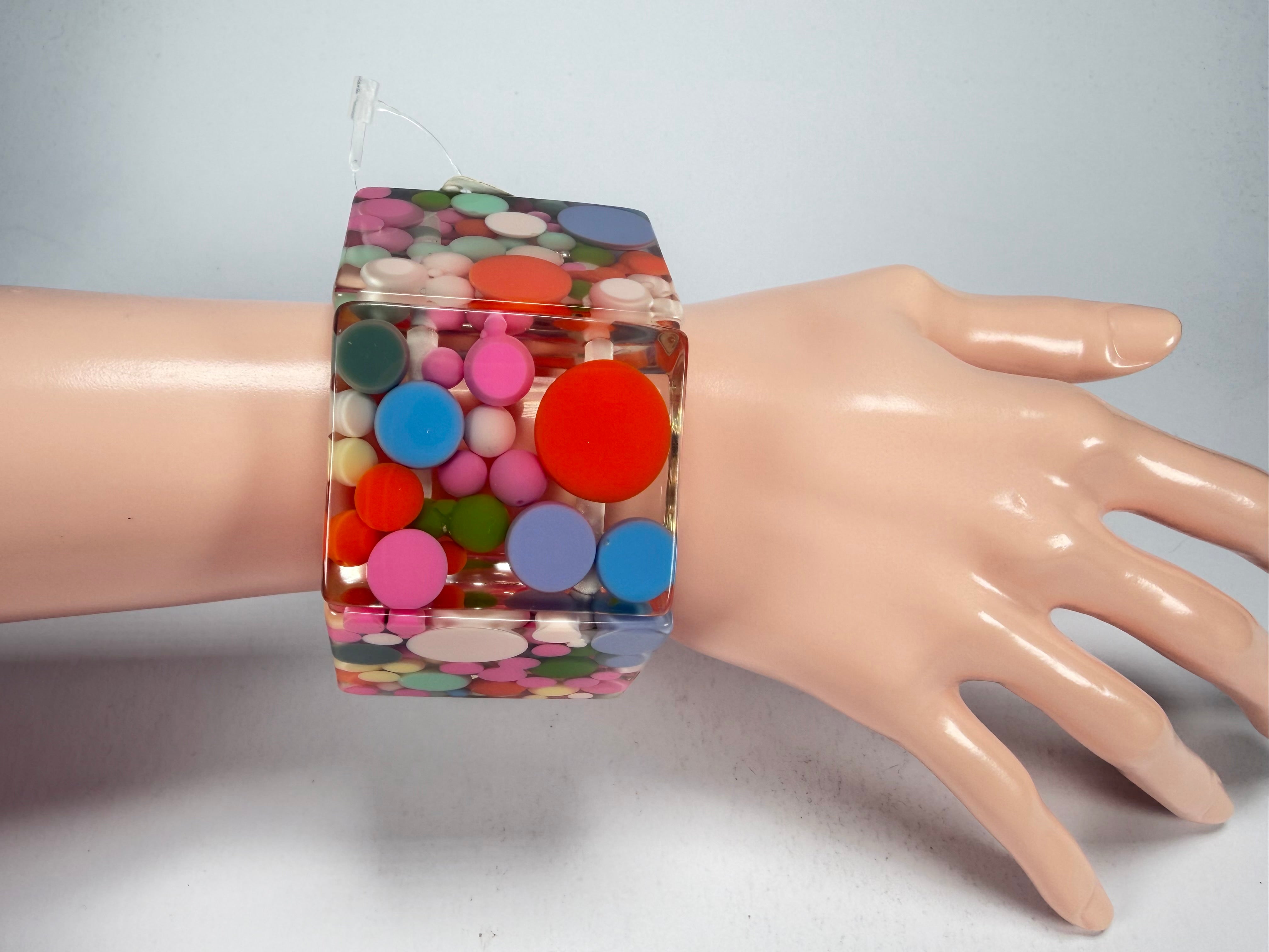 Jackie Brazil "Sabrina" Spots Hexagonal Elasticated 5cm Bracelet ( B2522 )