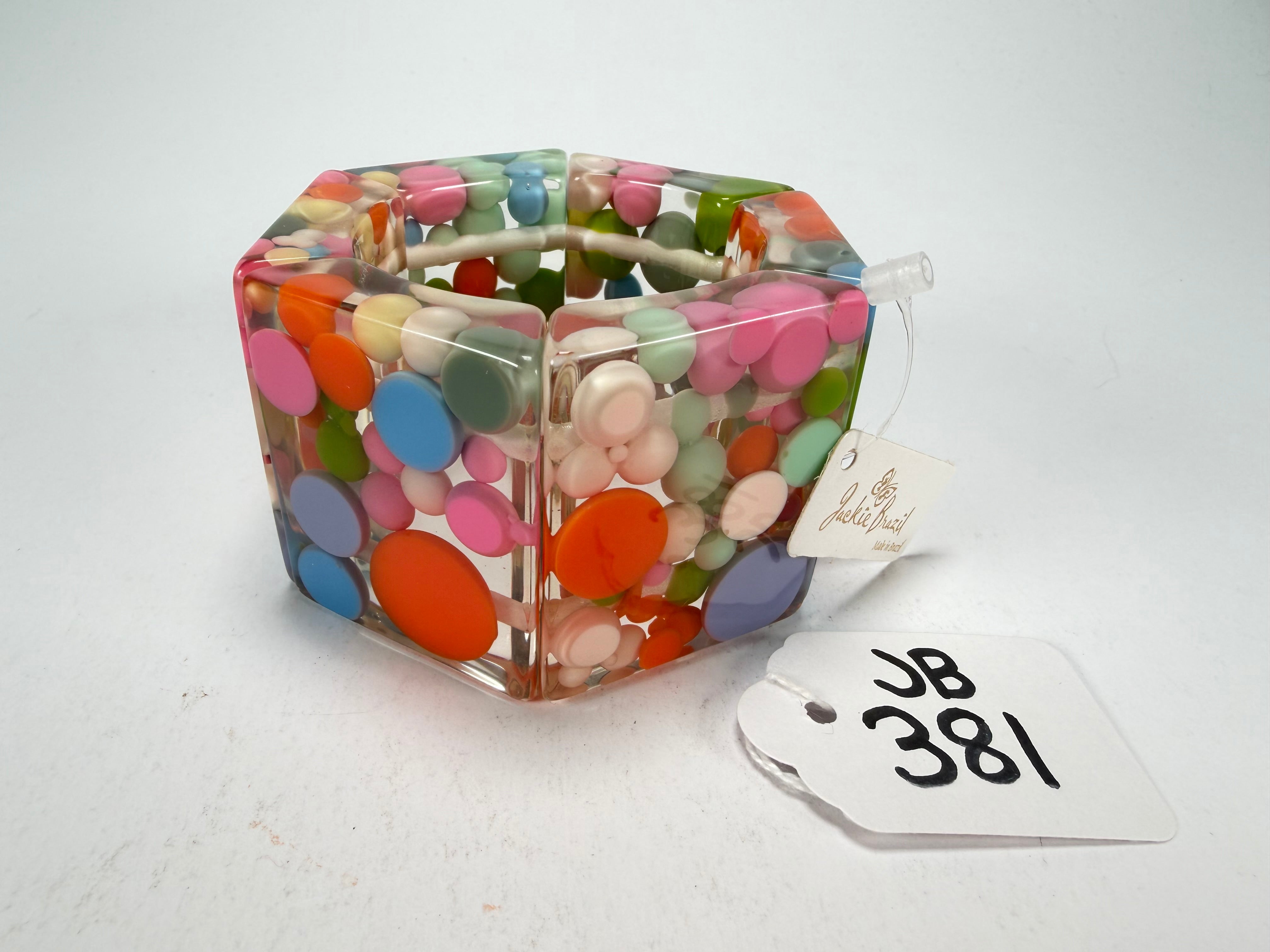 Jackie Brazil "Sabrina" Spots Hexagonal Elasticated 5cm Bracelet ( B2522 )