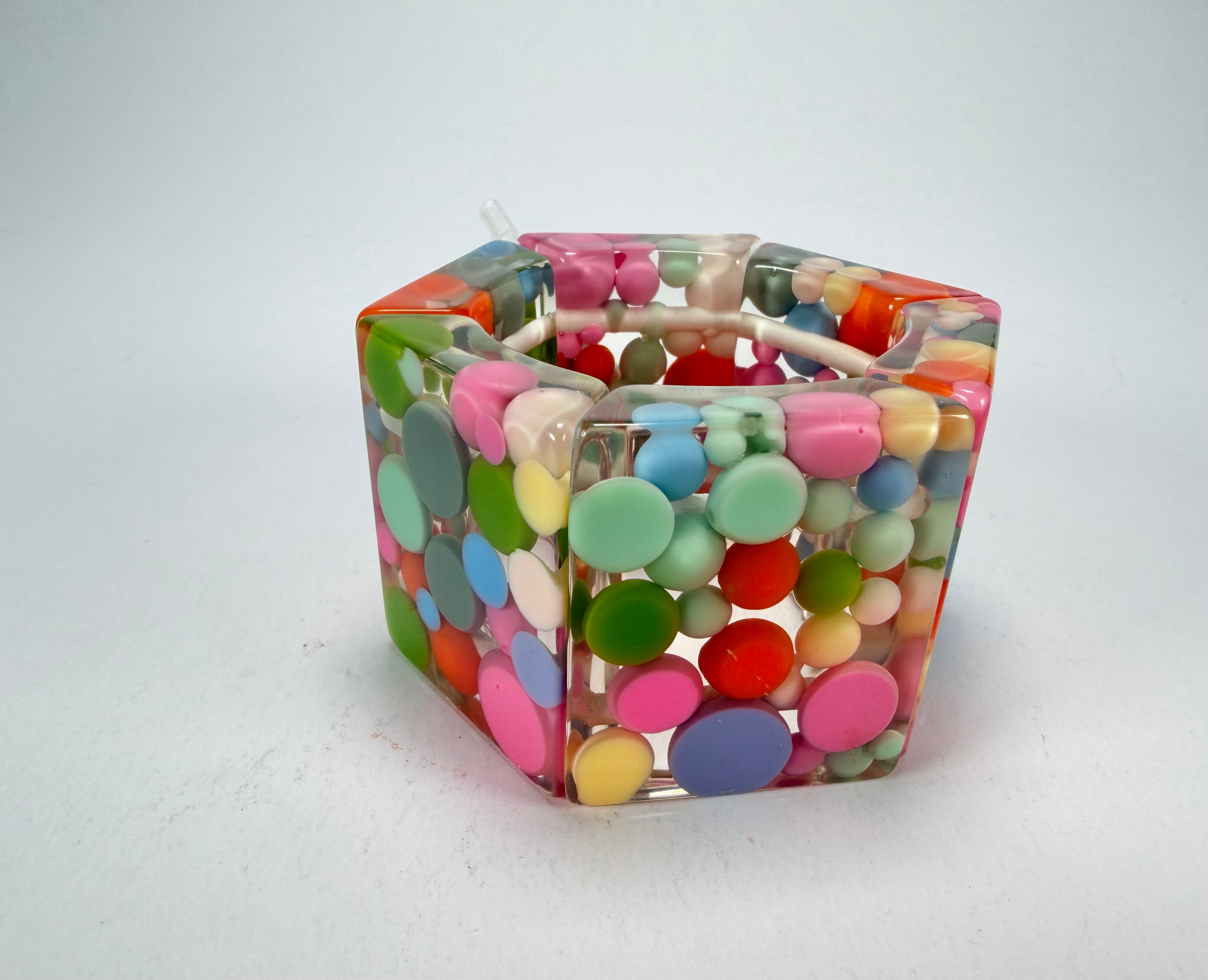 Jackie Brazil "Sabrina" Spots Hexagonal Elasticated 5cm Bracelet ( B2522 )