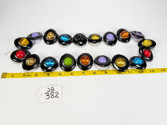 Jackie Brazil "Saturn" Black & Transparent Summer Mix Disc & Ball Long 75cm Necklace ( N0052 )