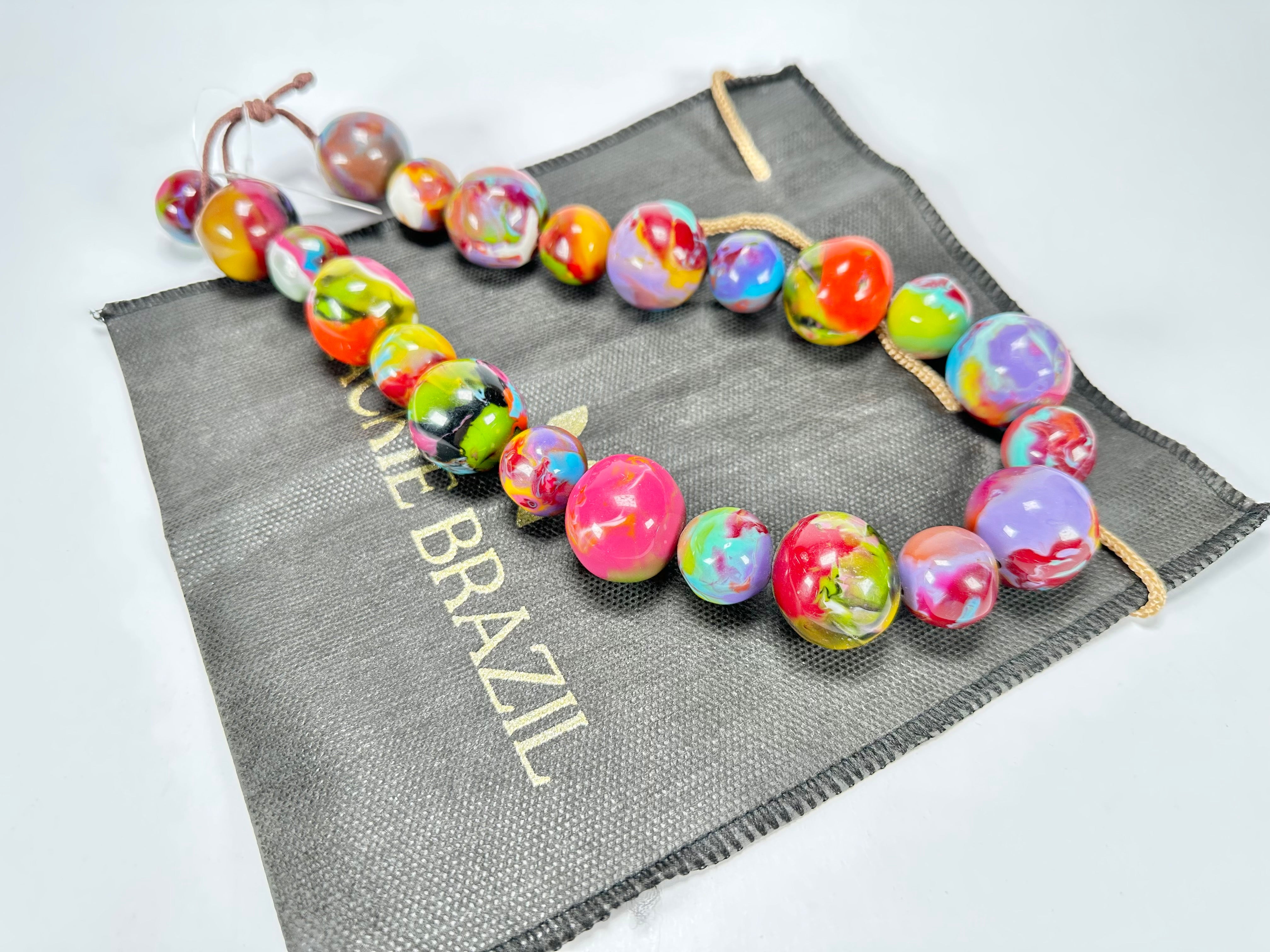 Jackie Brazil "Large Spheres" Kandinsky Short Abstract Necklace 50cm ( N2692 )