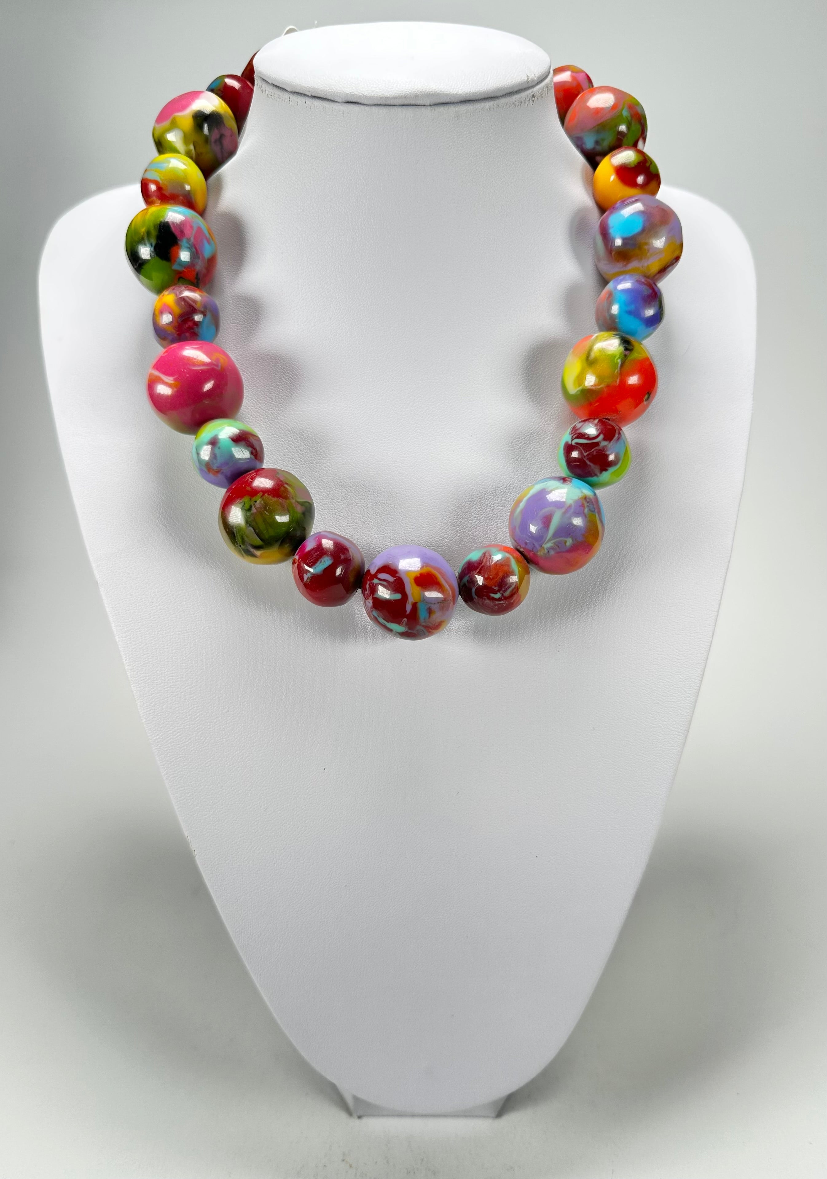 Jackie Brazil "Large Spheres" Kandinsky Short Abstract Necklace 50cm ( N2692 )