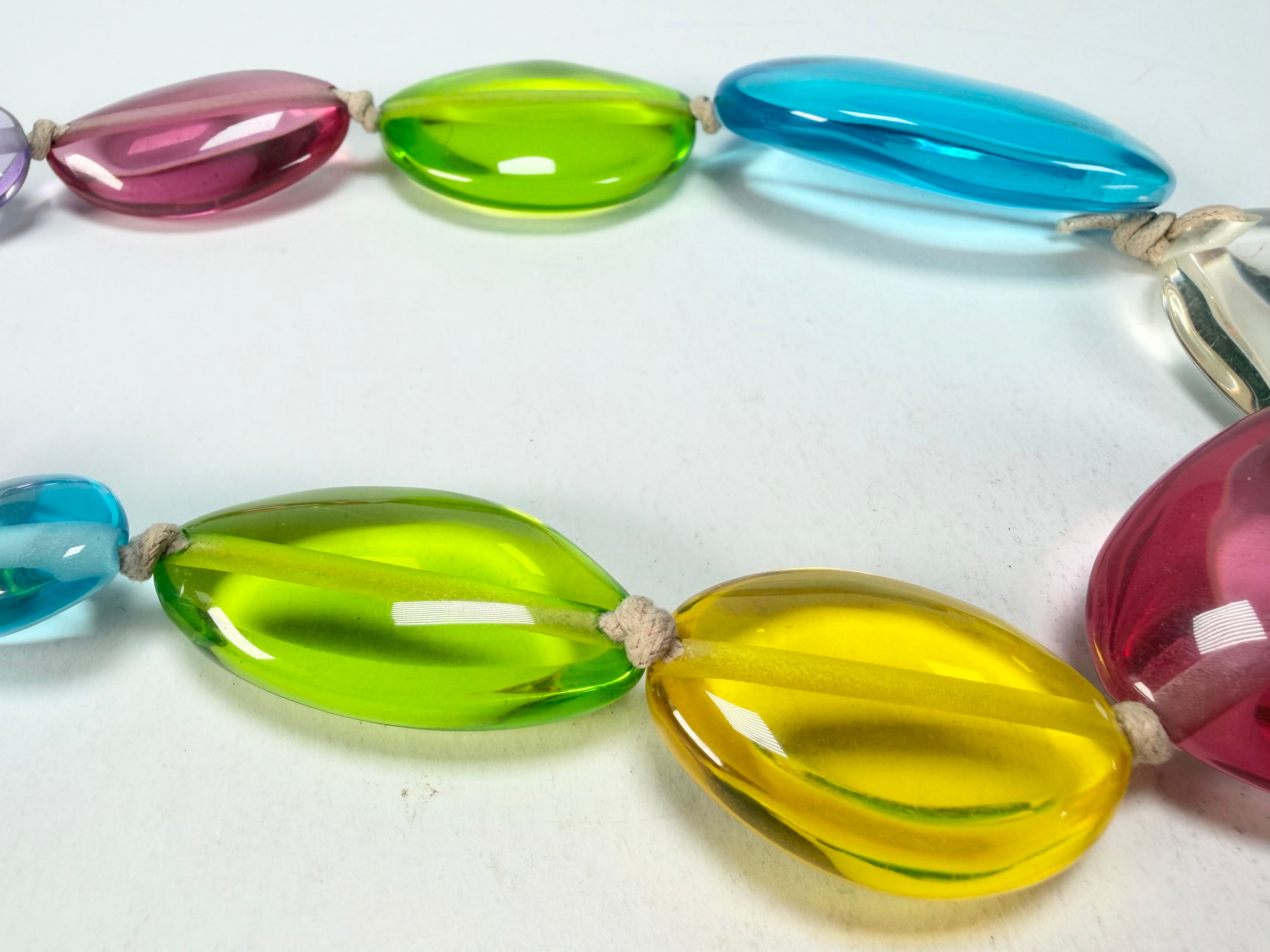 Jackie Brazil "Transparent" Summer Mix Short Flat Riverstones 50cm Necklace ( N3616 )