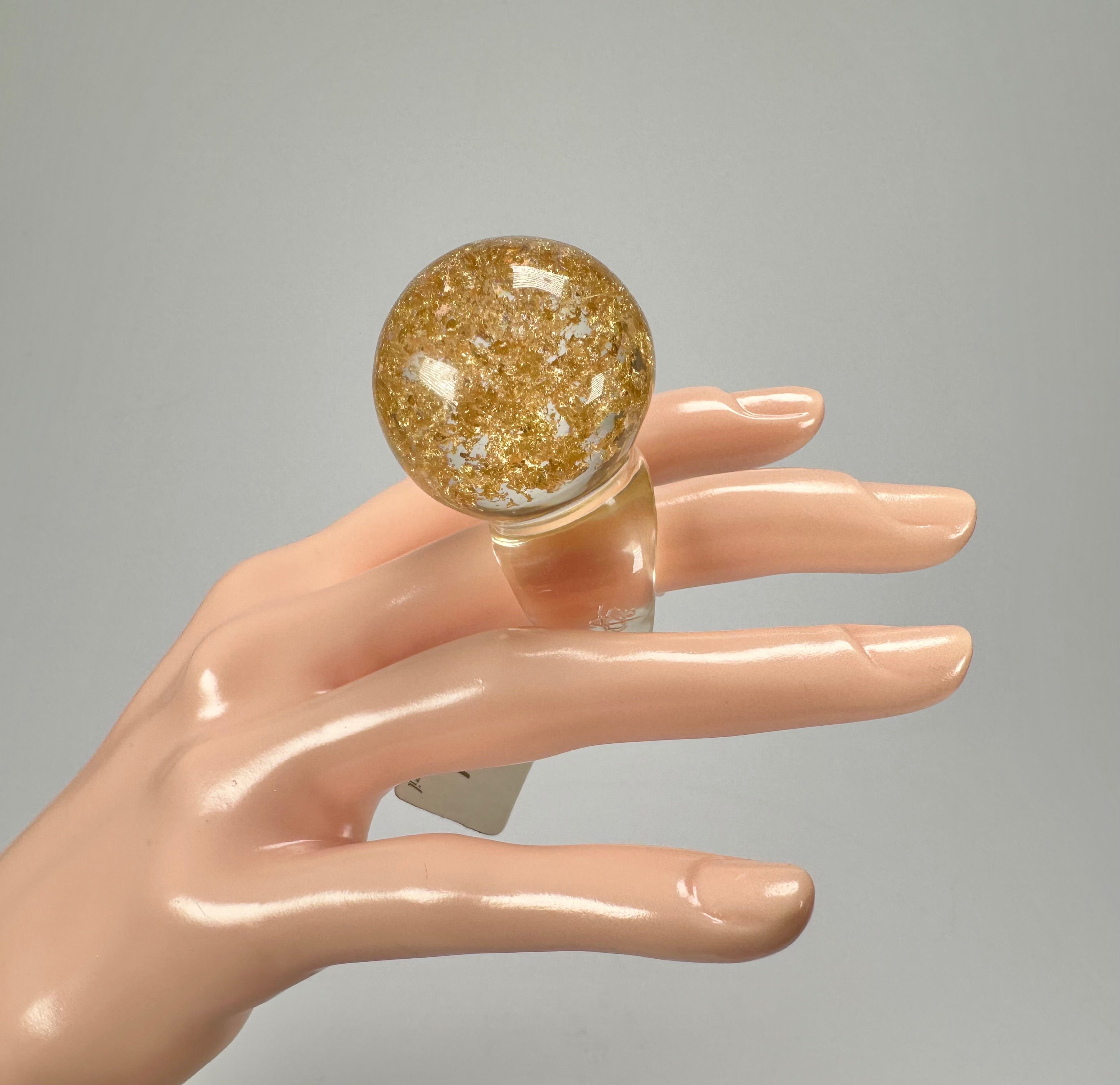 Jackie Brazil "Splendour" Large Ball Gold Flakes Ring ( R2500 ) Size UK - M  / US - 6.5