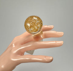 Jackie Brazil "Splendour" Large Ball Gold Flakes Ring ( R2500 ) Size UK - M  / US - 6.5