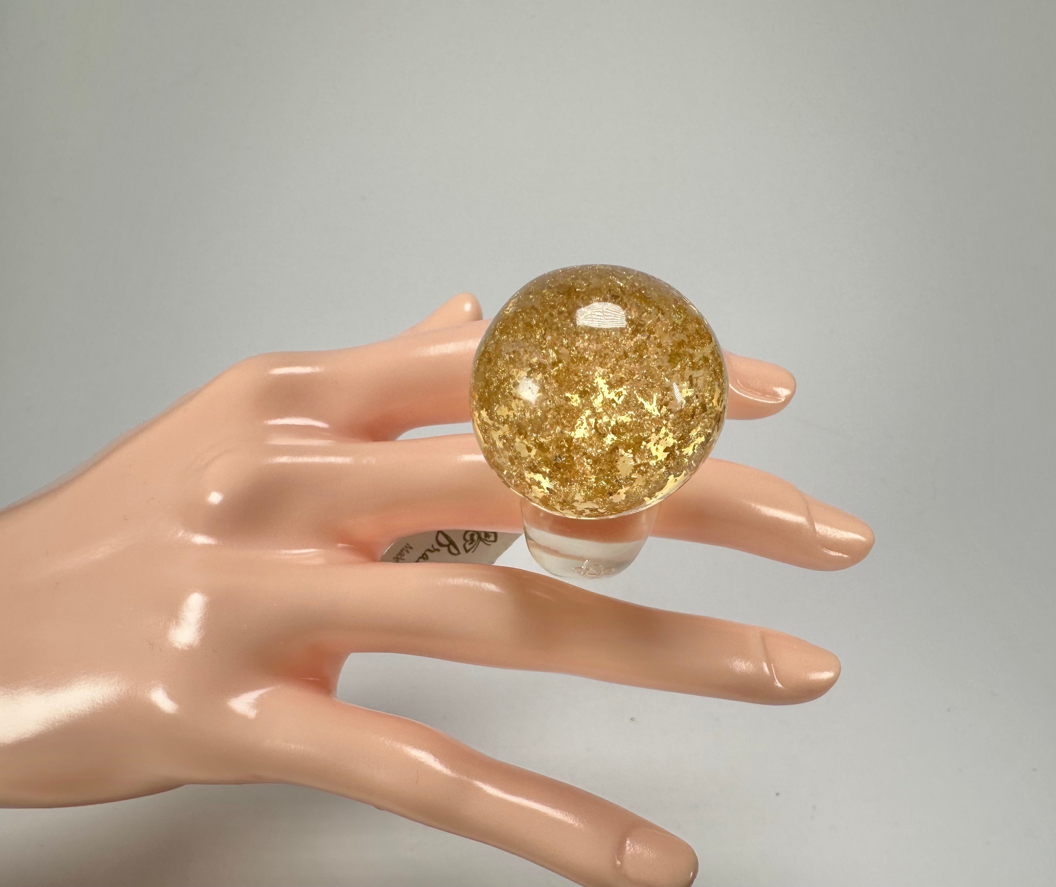 Jackie Brazil "Splendour" Large Ball Gold Flakes Ring ( R2500 ) Size UK - M  / US - 6.5