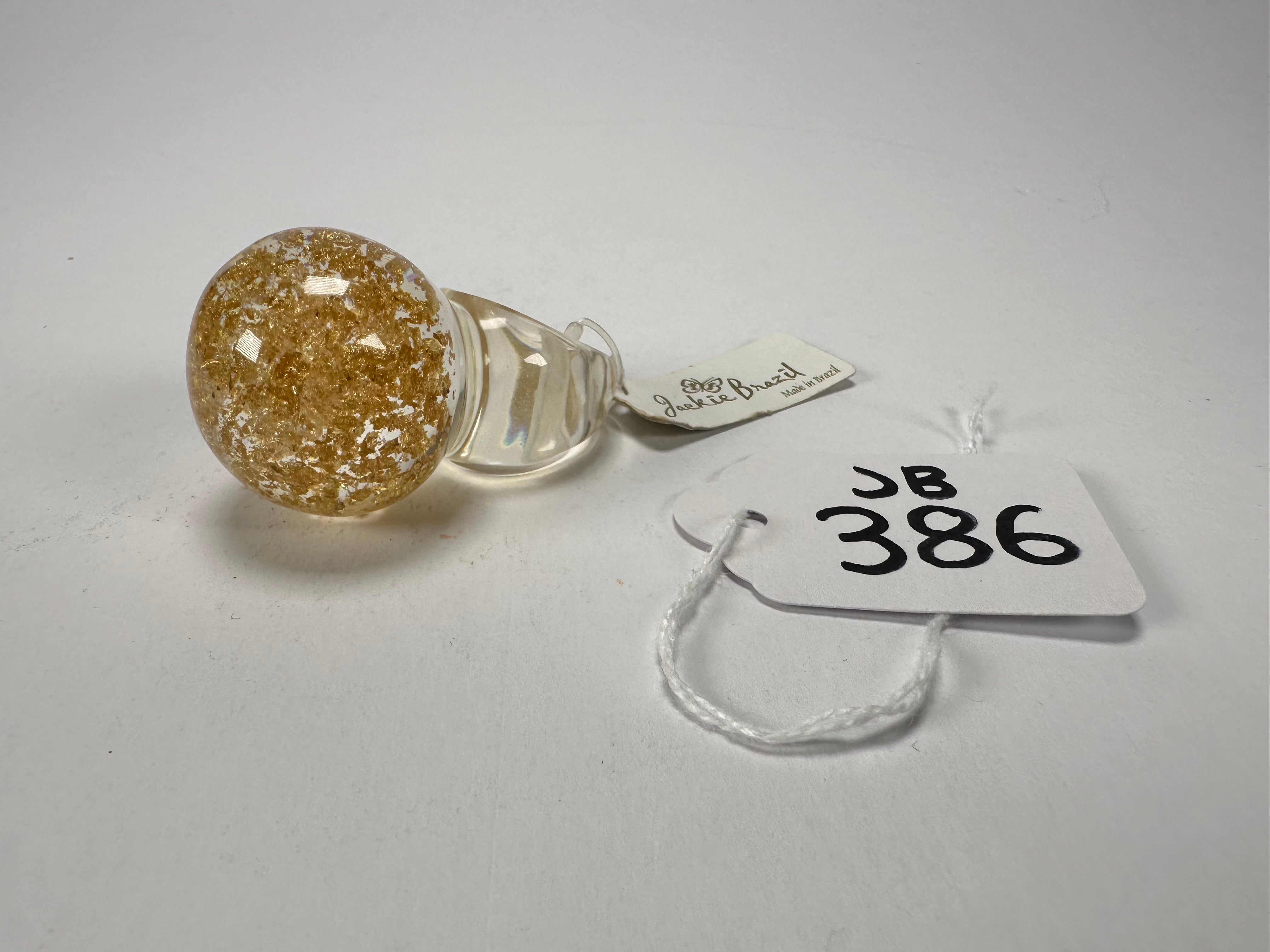 Jackie Brazil "Splendour" Large Ball Gold Flakes Ring ( R2500 ) Size UK - M  / US - 6.5