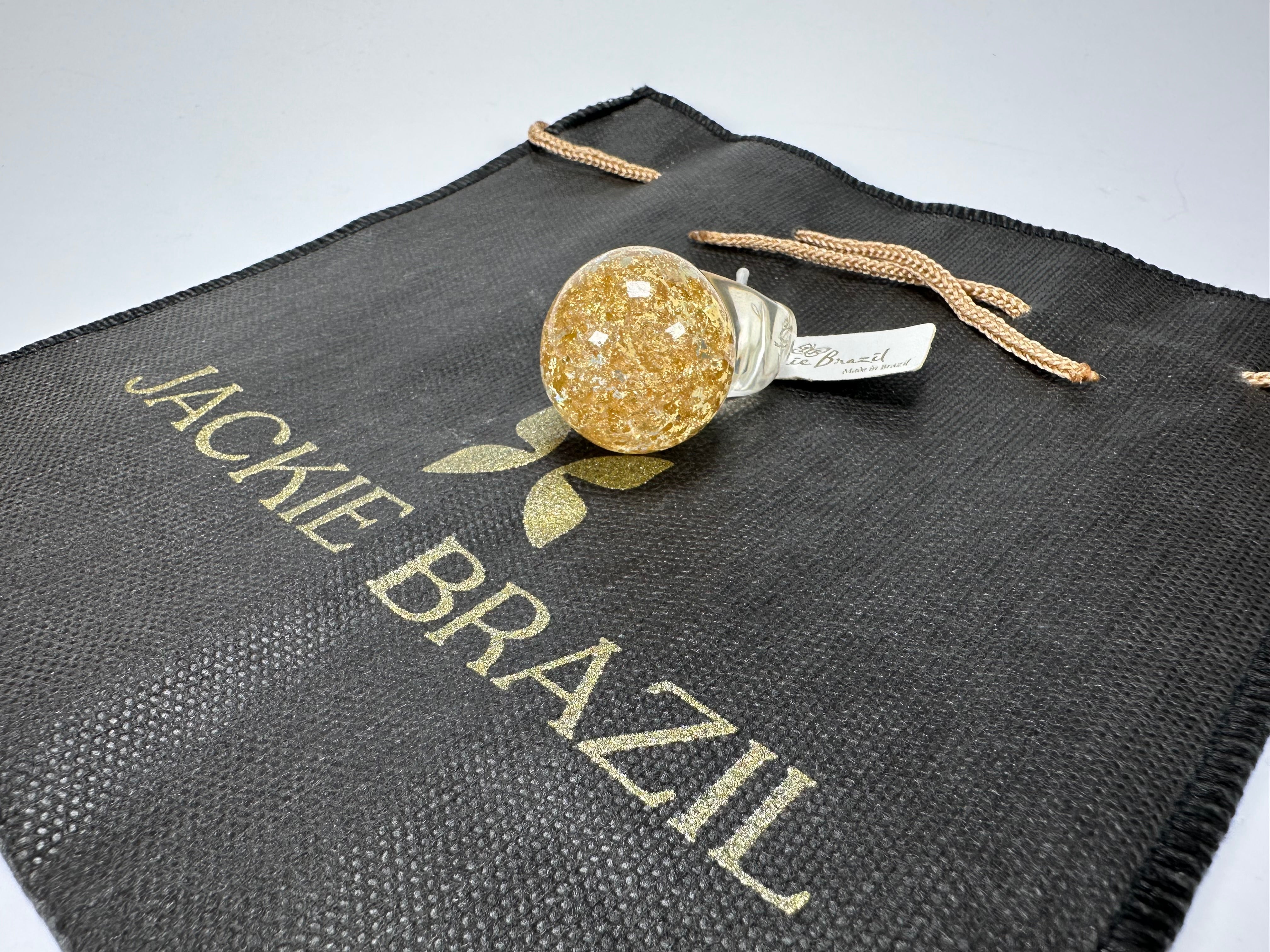 Jackie Brazil "Splendour" Large Ball Gold Flakes Ring ( R2500 ) Size UK - M  / US - 6.5
