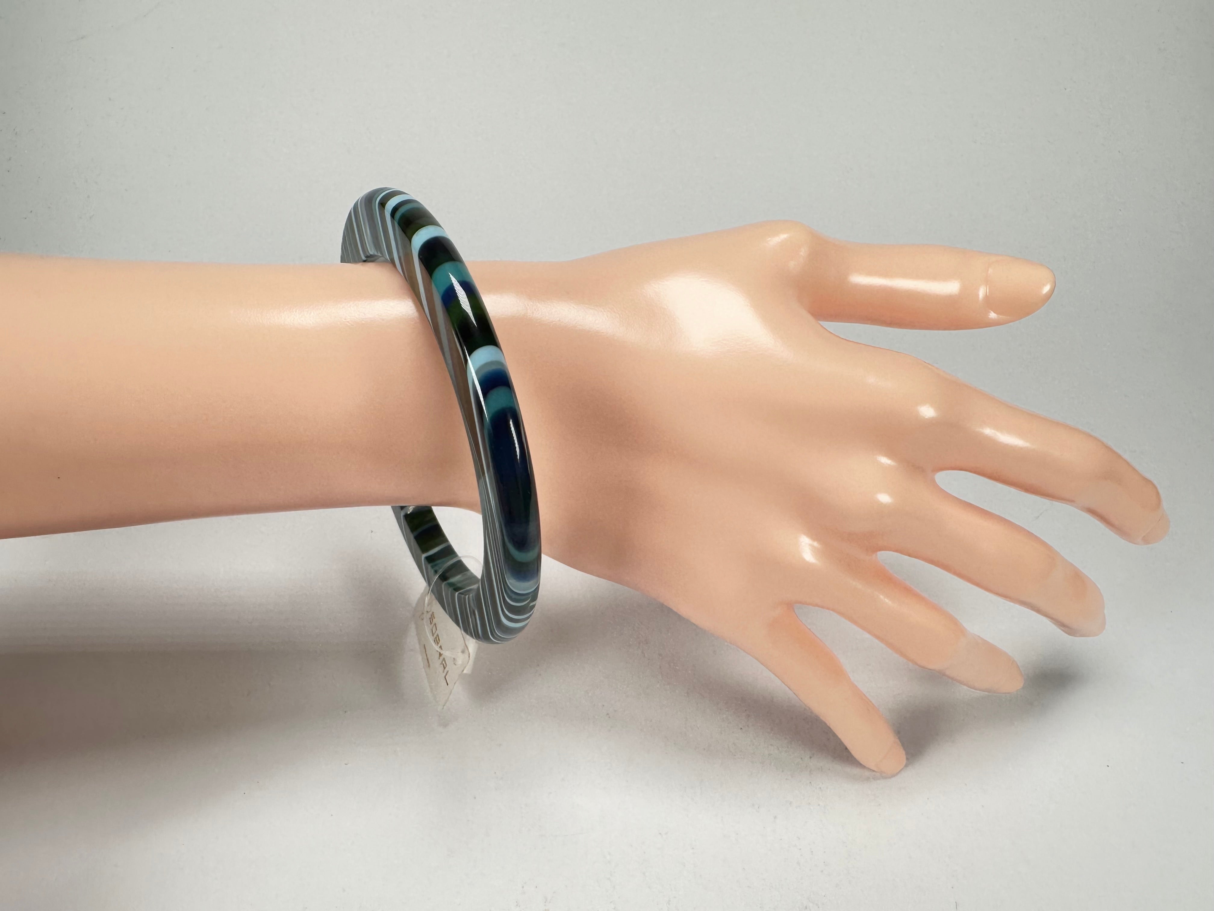 Jackie Brazil "Olympic Circles" Liquorice Allsorts Blue Mix 0.5cm Resin Bangle ( B2336 )