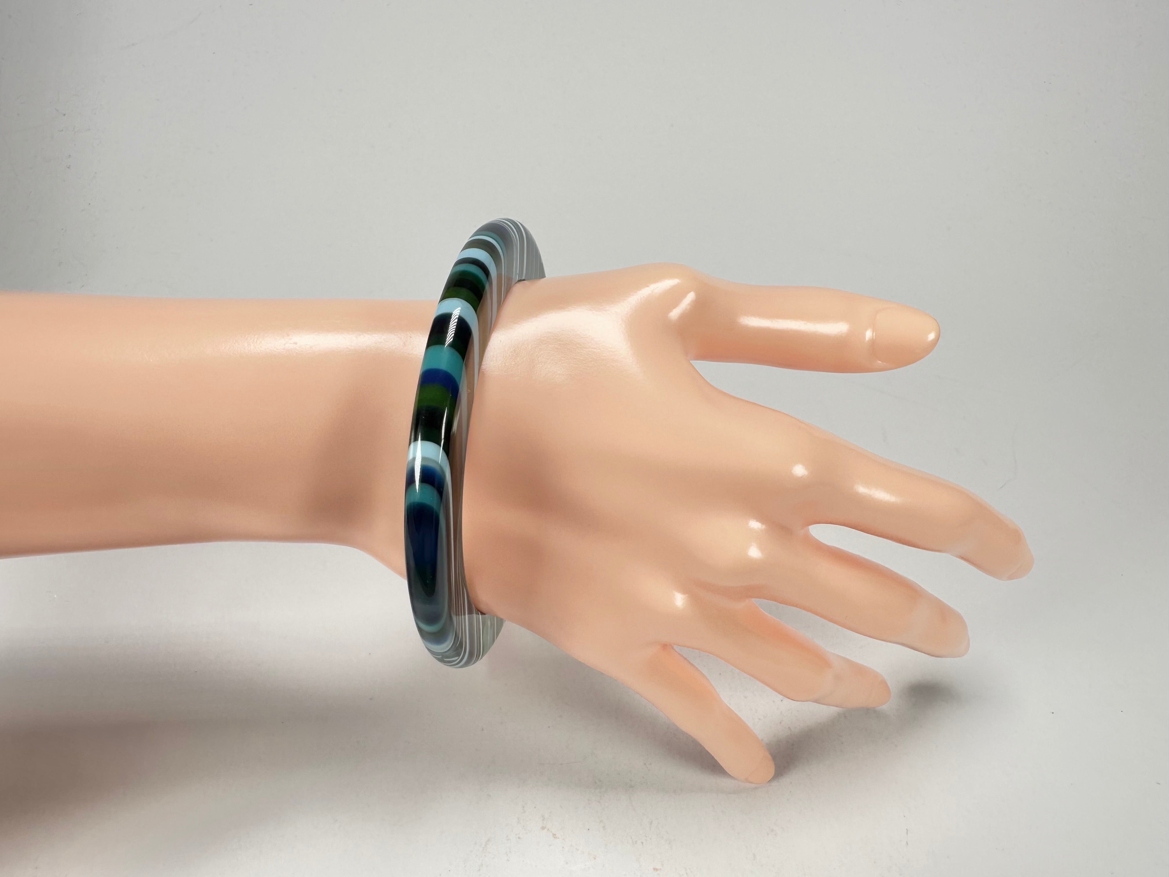 Jackie Brazil "Olympic Circles" Liquorice Allsorts Blue Mix 0.5cm Resin Bangle ( B2336 )