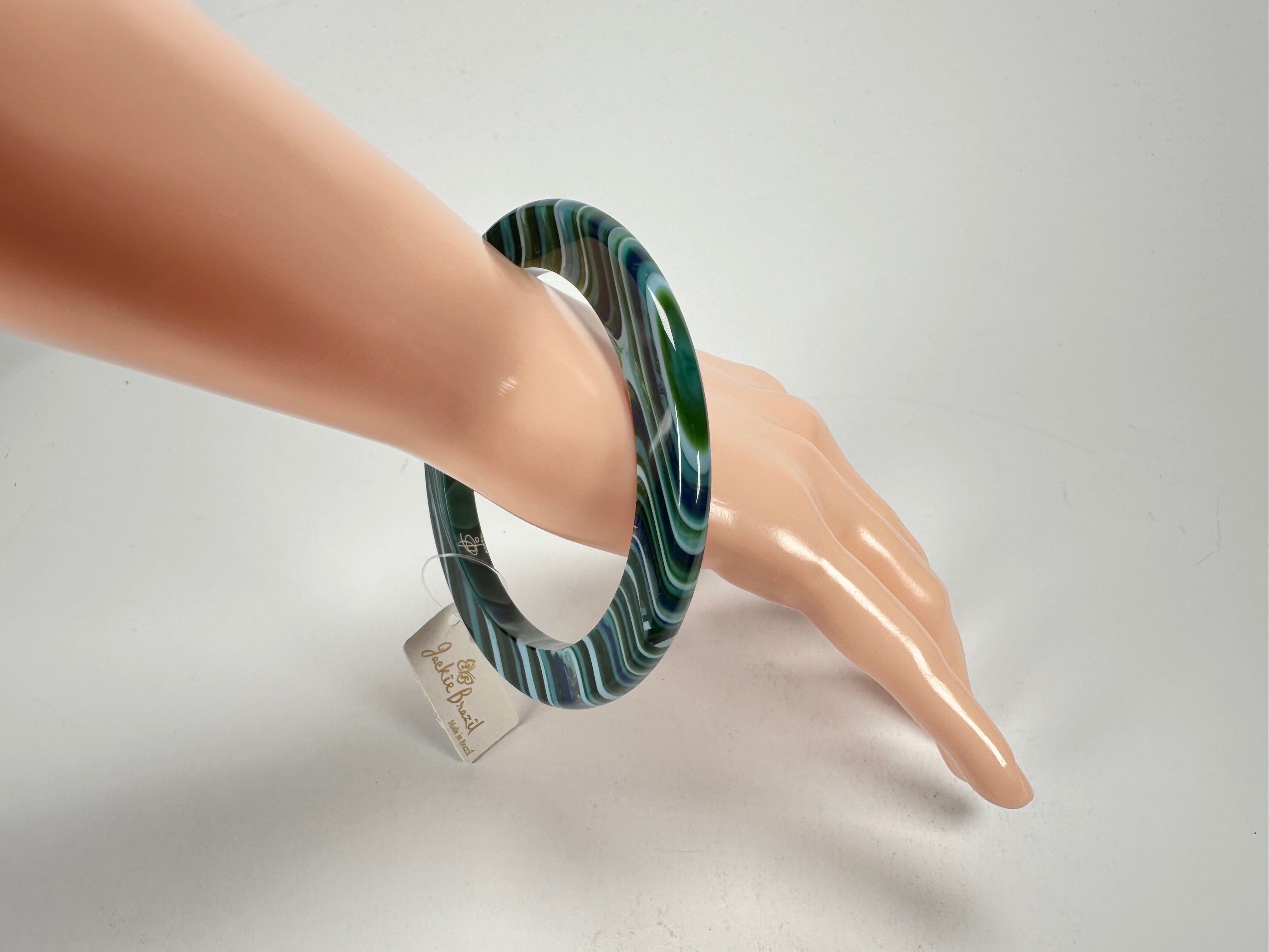 Jackie Brazil "Olympic Circles" Liquorice Allsorts Blue Mix 0.5cm Resin Bangle ( B2336 )