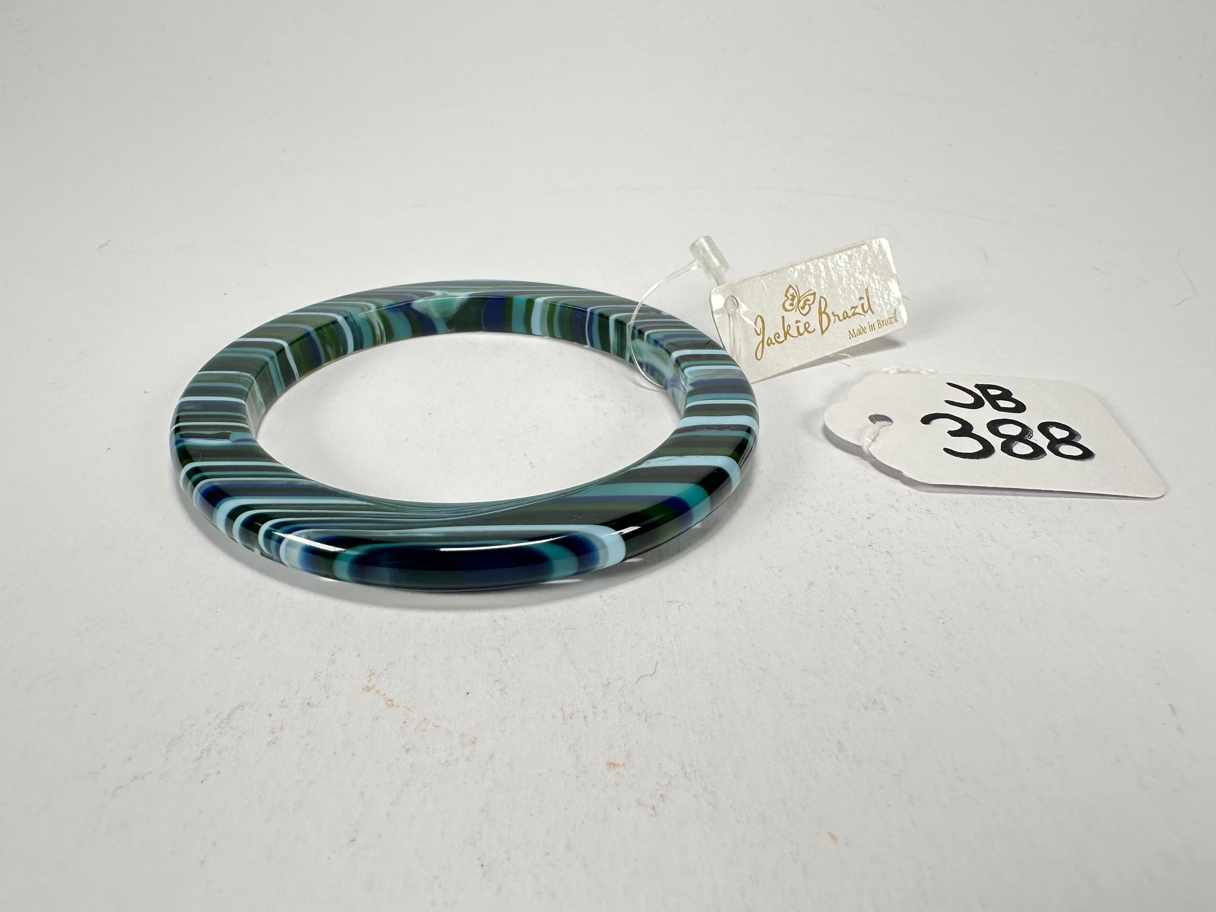 Jackie Brazil "Olympic Circles" Liquorice Allsorts Blue Mix 0.5cm Resin Bangle ( B2336 )