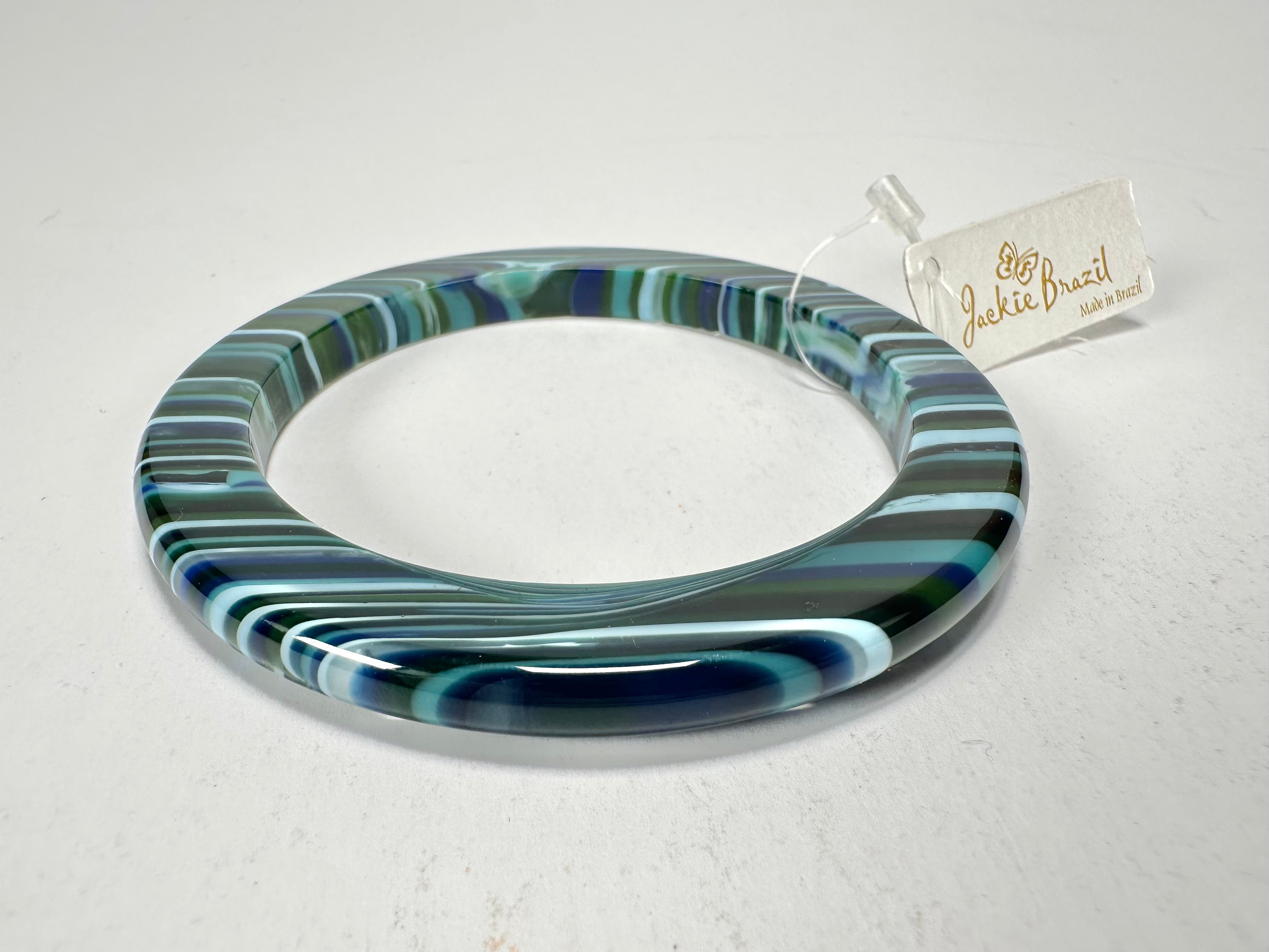Jackie Brazil "Olympic Circles" Liquorice Allsorts Blue Mix 0.5cm Resin Bangle ( B2336 )
