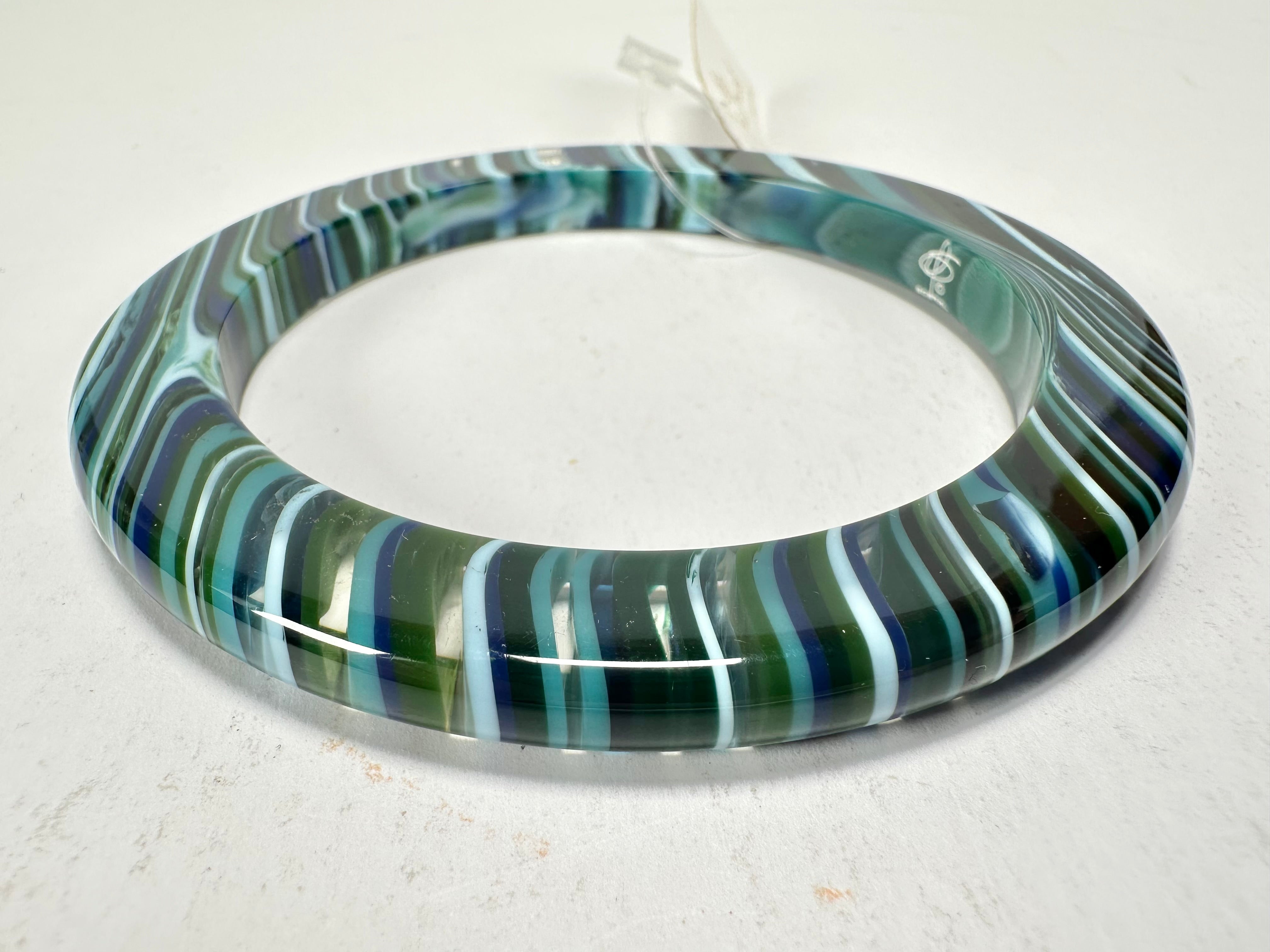 Jackie Brazil "Olympic Circles" Liquorice Allsorts Blue Mix 0.5cm Resin Bangle ( B2336 )