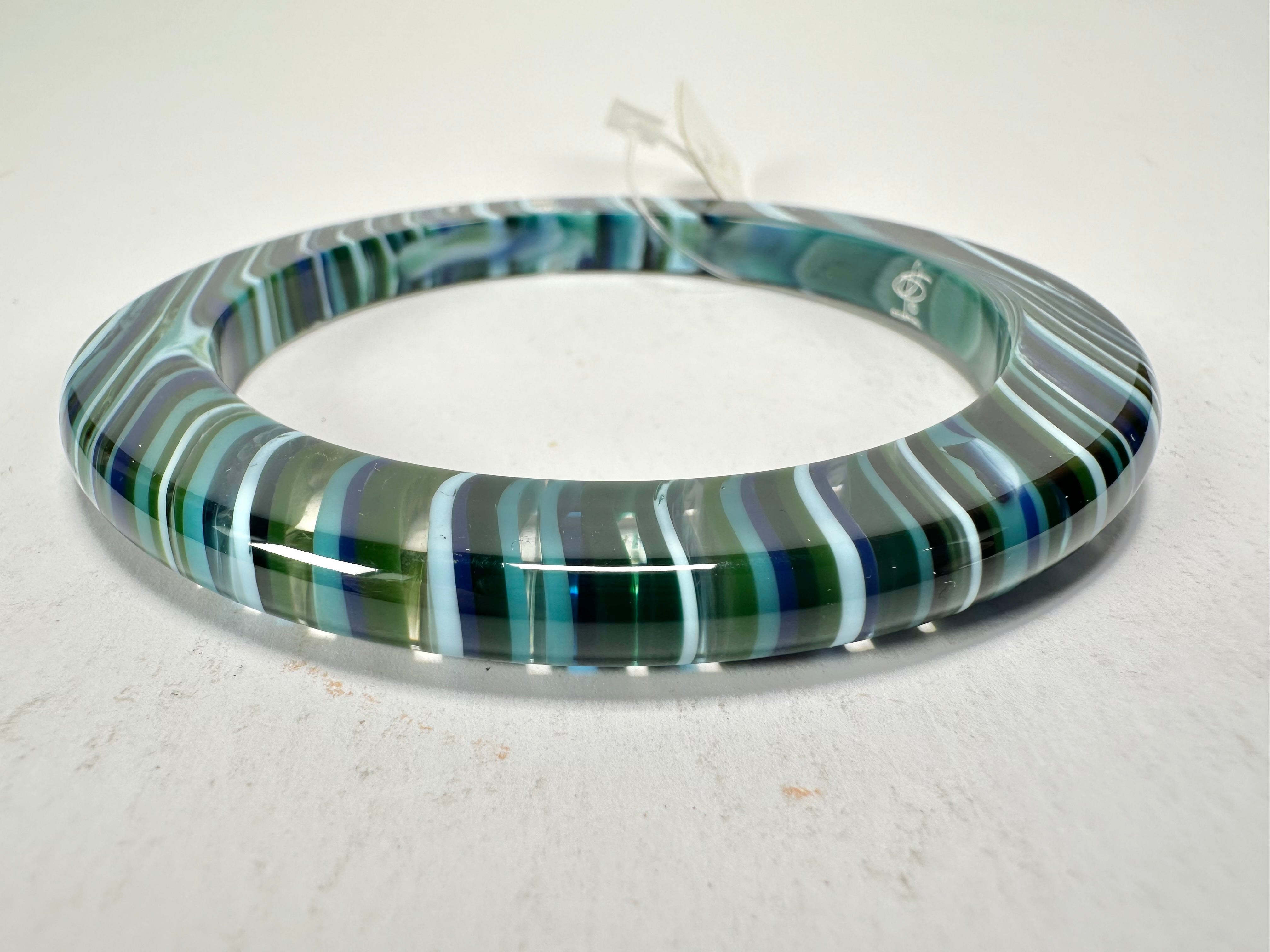 Jackie Brazil "Olympic Circles" Liquorice Allsorts Blue Mix 0.5cm Resin Bangle ( B2336 )