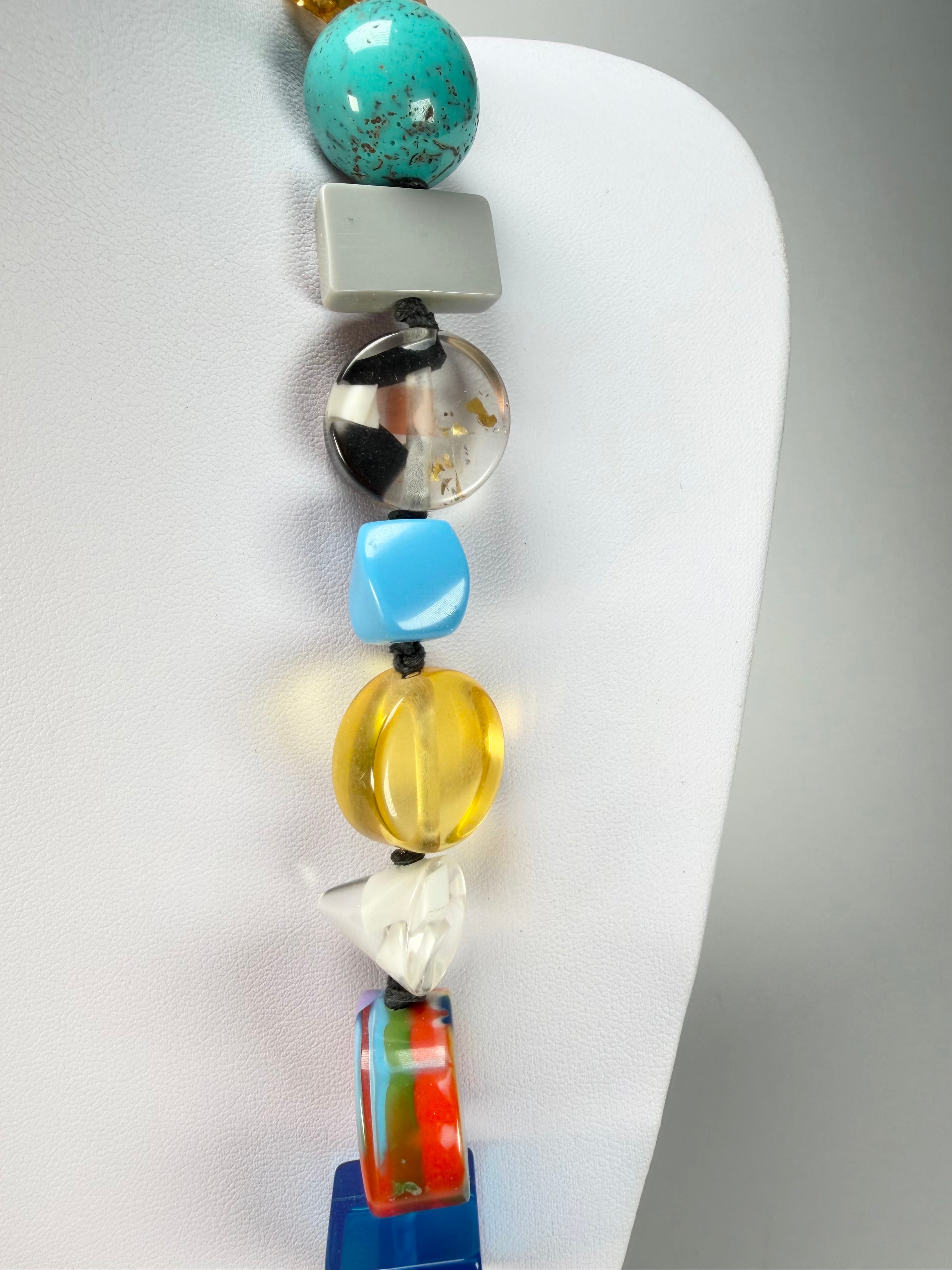 Jackie Brazil "Fusion" Mix Colours Long 75cm Bead Necklace ( N0040 )