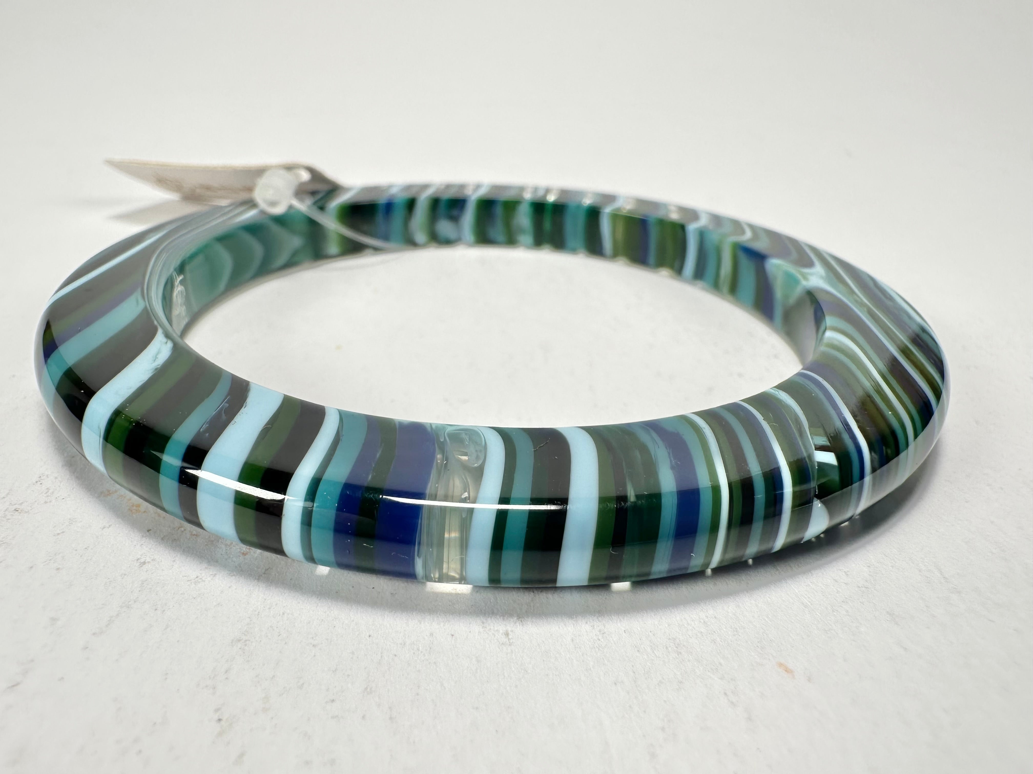 Jackie Brazil "Olympic Circles" Liquorice Allsorts Blue Mix 0.5cm Resin Bangle ( B2336 )