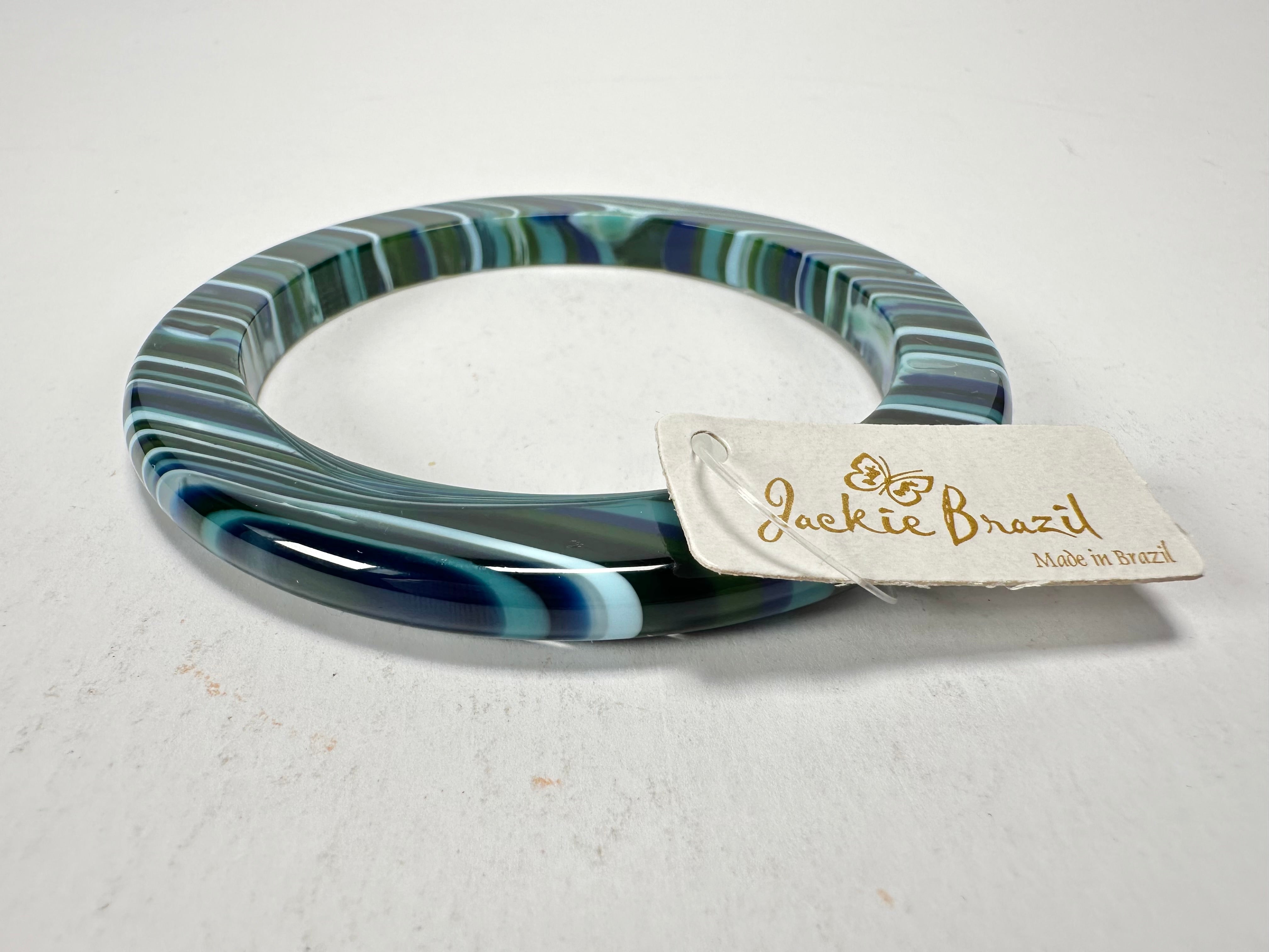 Jackie Brazil "Olympic Circles" Liquorice Allsorts Blue Mix 0.5cm Resin Bangle ( B2336 )