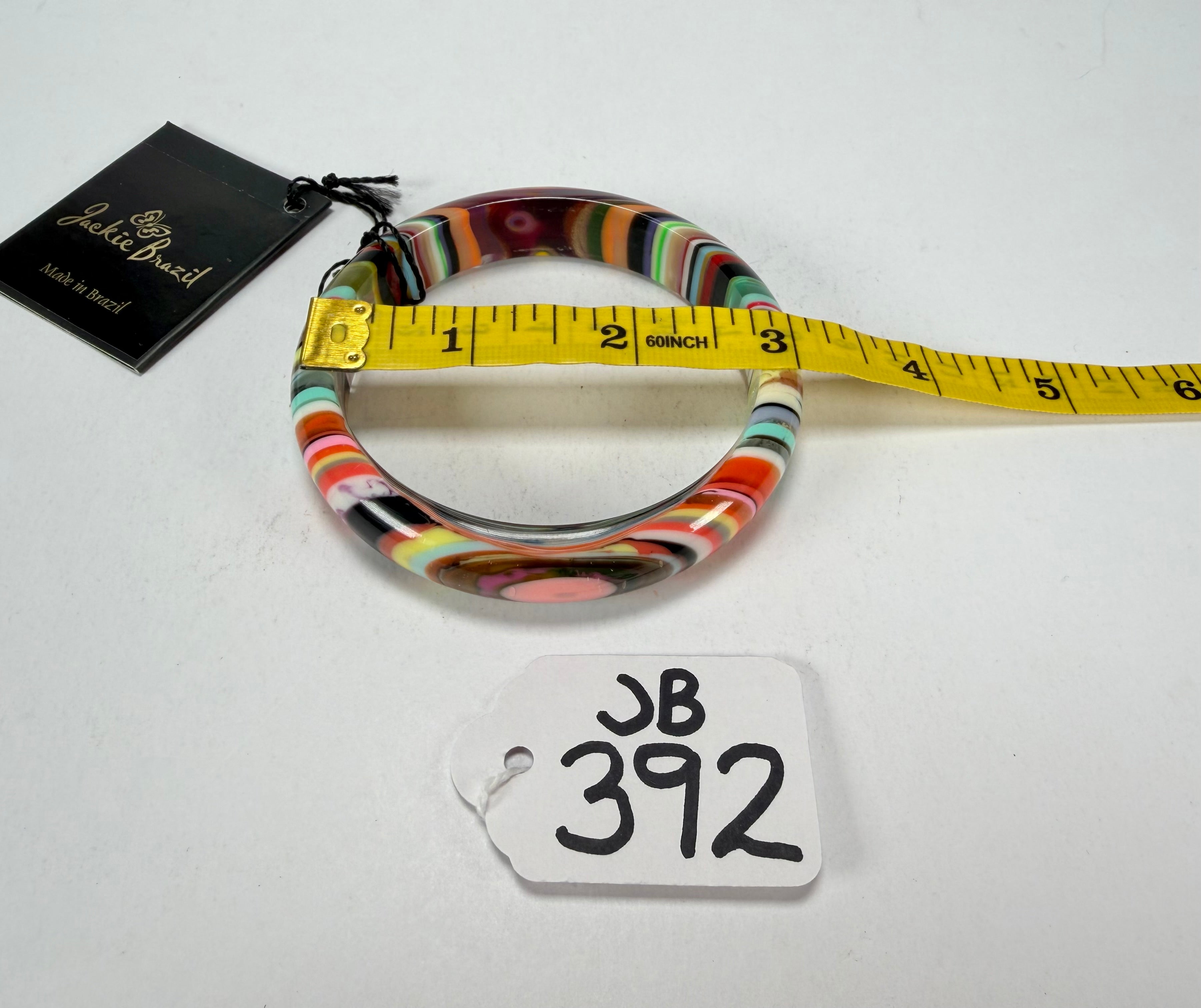 Jackie Brazil "Thin Cat Eye" Liquorice Allsorts with Cat Eye Mix Colours 1.3cm Resin Bangle ( B1151 )