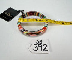 Jackie Brazil "Thin Cat Eye" Liquorice Allsorts with Cat Eye Mix Colours 1.3cm Resin Bangle ( B1151 )
