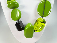 Jackie Brazil "Indiana" Light Green Multi-Bead Medium Resin 70cm Necklace ( N0033 )