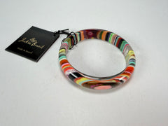Jackie Brazil "Thin Cat Eye" Liquorice Allsorts with Cat Eye Mix Colours 1.3cm Resin Bangle ( B1151 )
