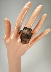 Jackie Brazil "Smoked Crystal" Charcoal Resin Ring ( R2782 ) UK O / USA 7