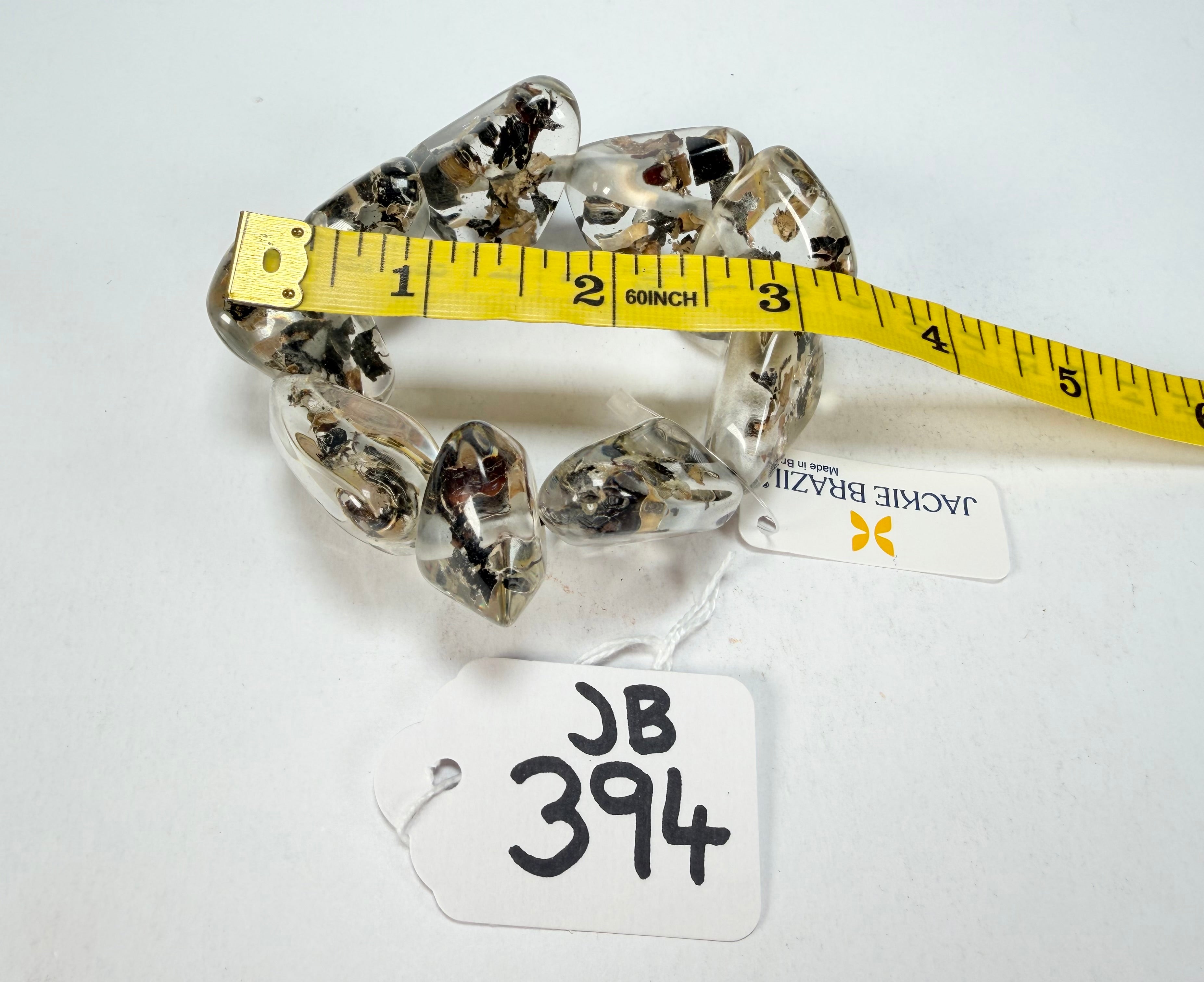 Jackie Brazil "Diamonds" Seaweed Flintstone Bone Bracelet ( B0211 )