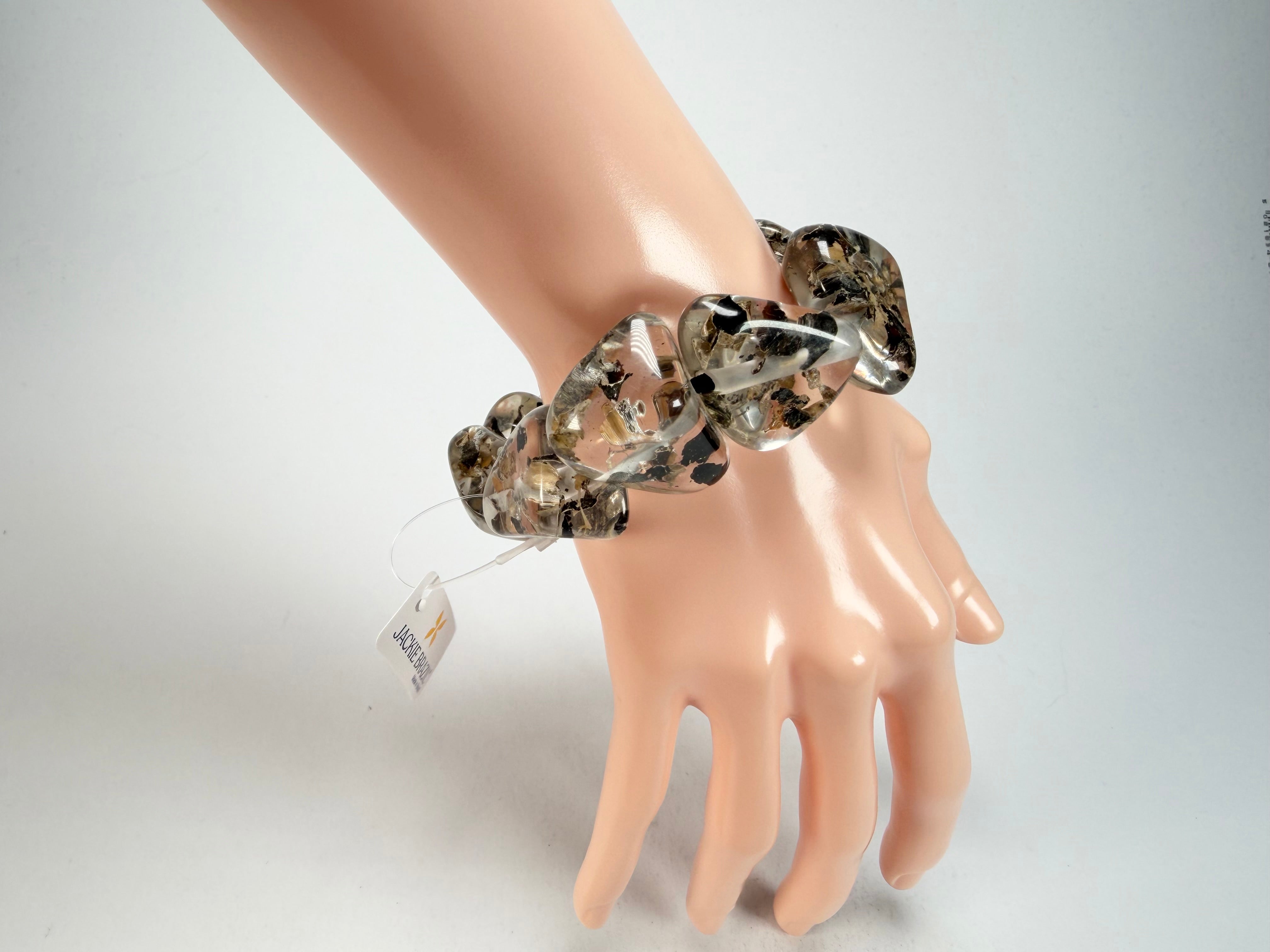 Jackie Brazil "Diamonds" Seaweed Flintstone Bone Bracelet ( B0211 )