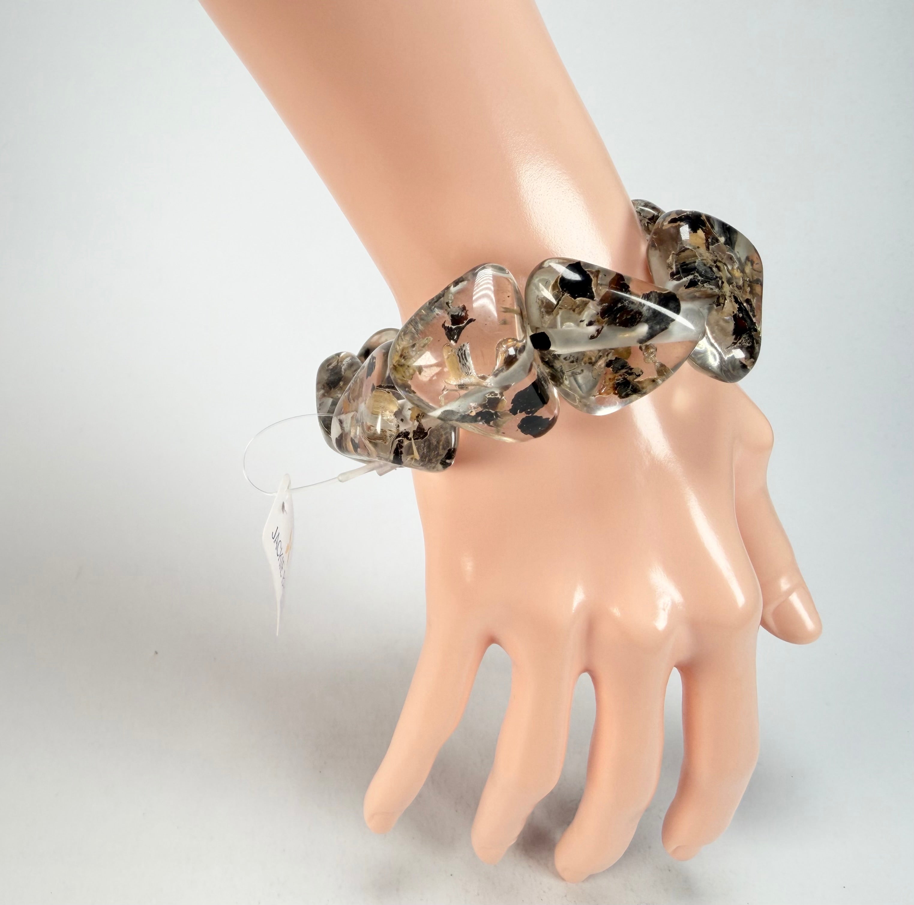 Jackie Brazil "Diamonds" Seaweed Flintstone Bone Bracelet ( B0211 )