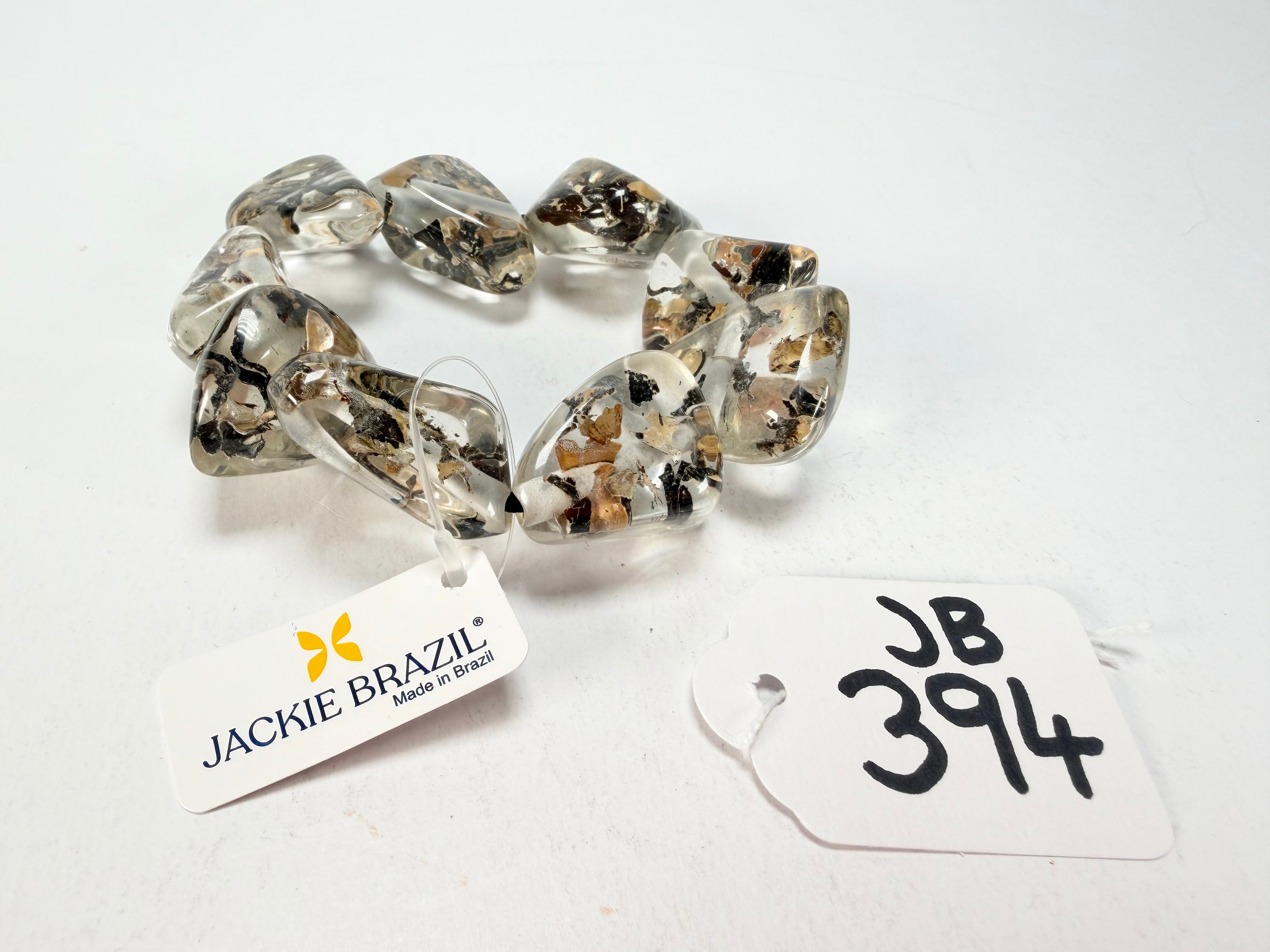 Jackie Brazil "Diamonds" Seaweed Flintstone Bone Bracelet ( B0211 )
