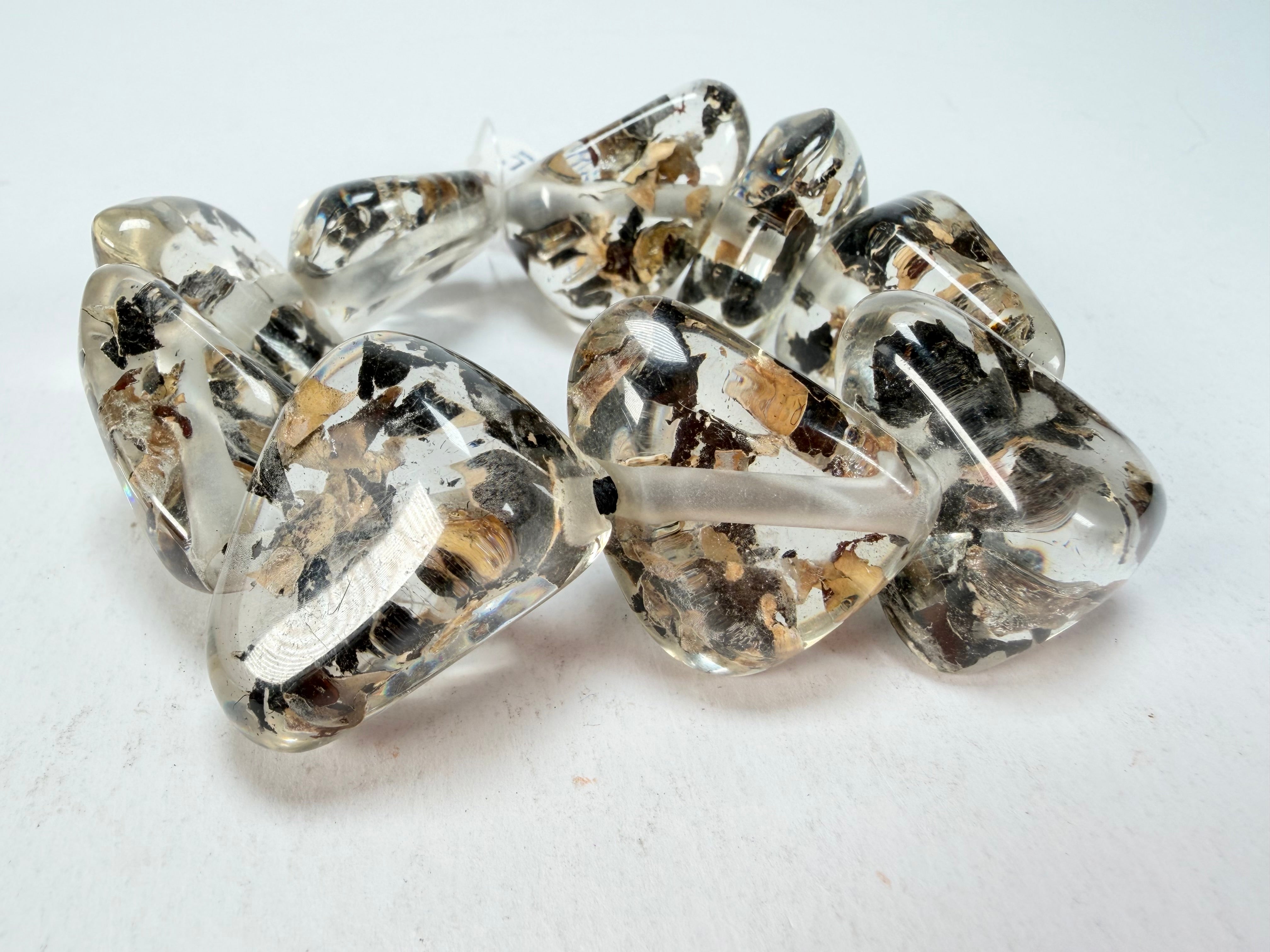 Jackie Brazil "Diamonds" Seaweed Flintstone Bone Bracelet ( B0211 )